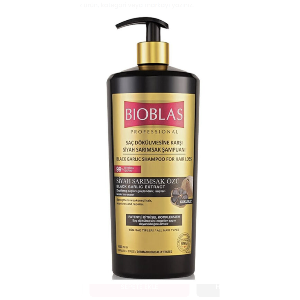 Bioblas Saç Dökülmesine Karşı Siyah Sarımsak Şampuanı 1000 ml