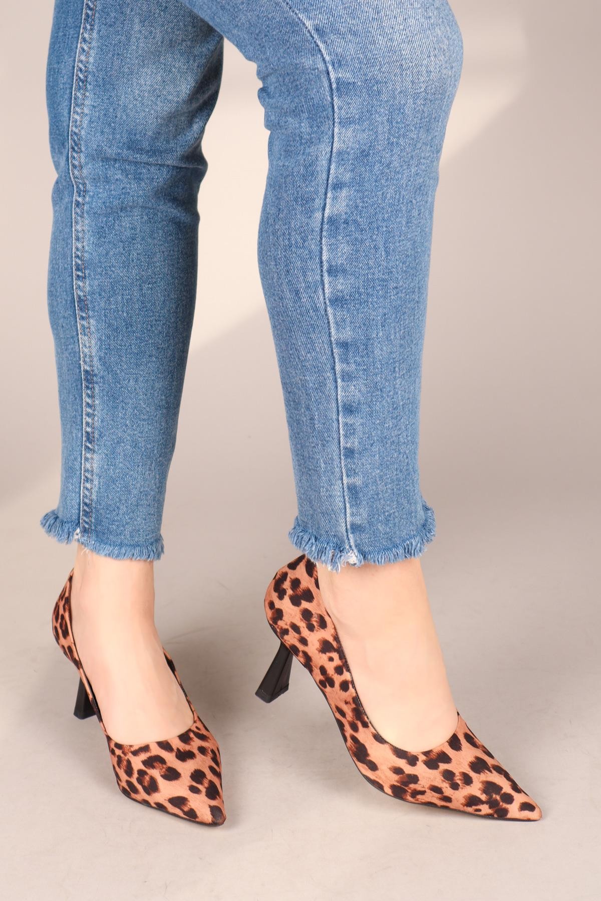 ADELA Leopar Desen Stiletto TABA