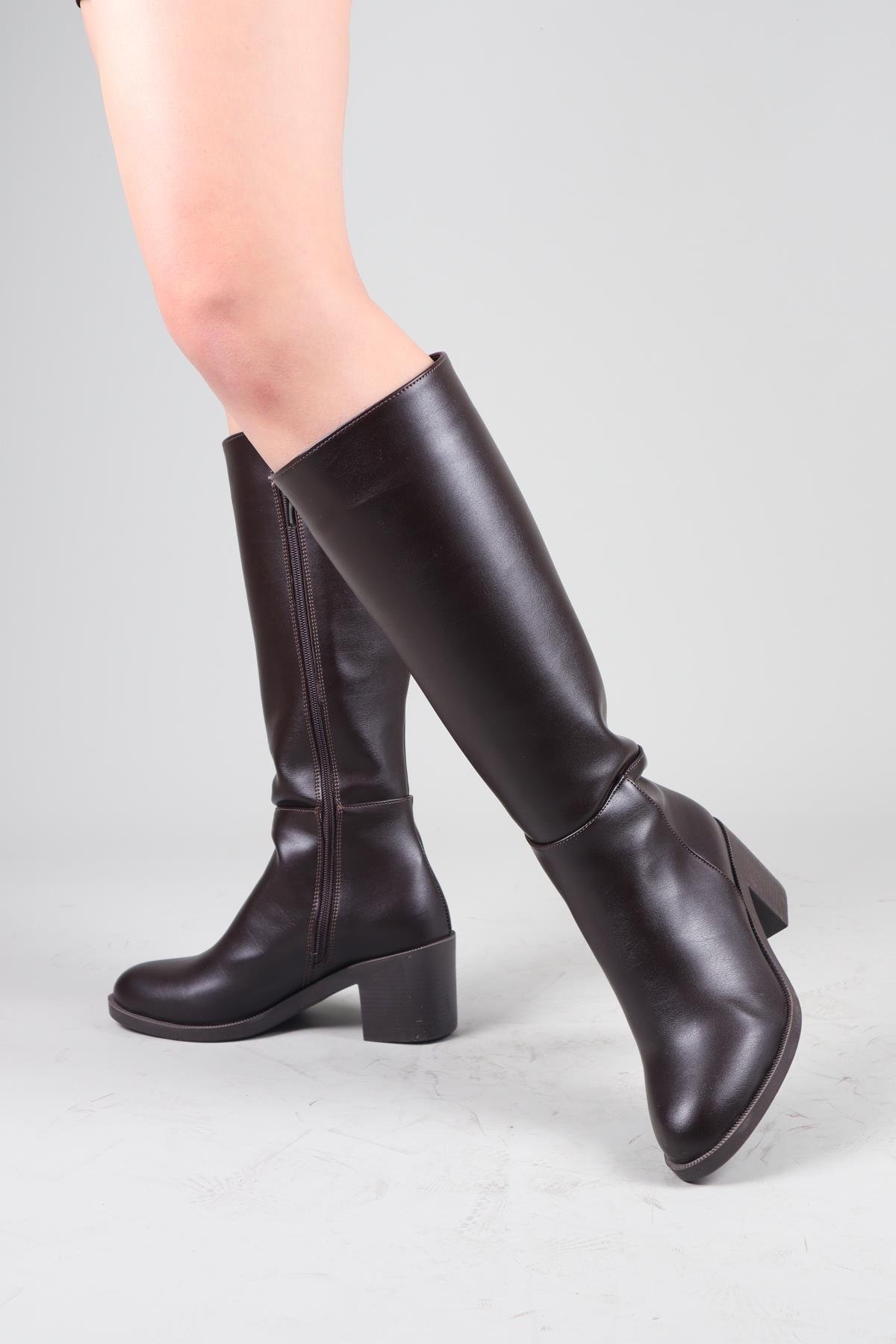 ALİCE Alçak Topuklu Çizme KAHVERENGİ