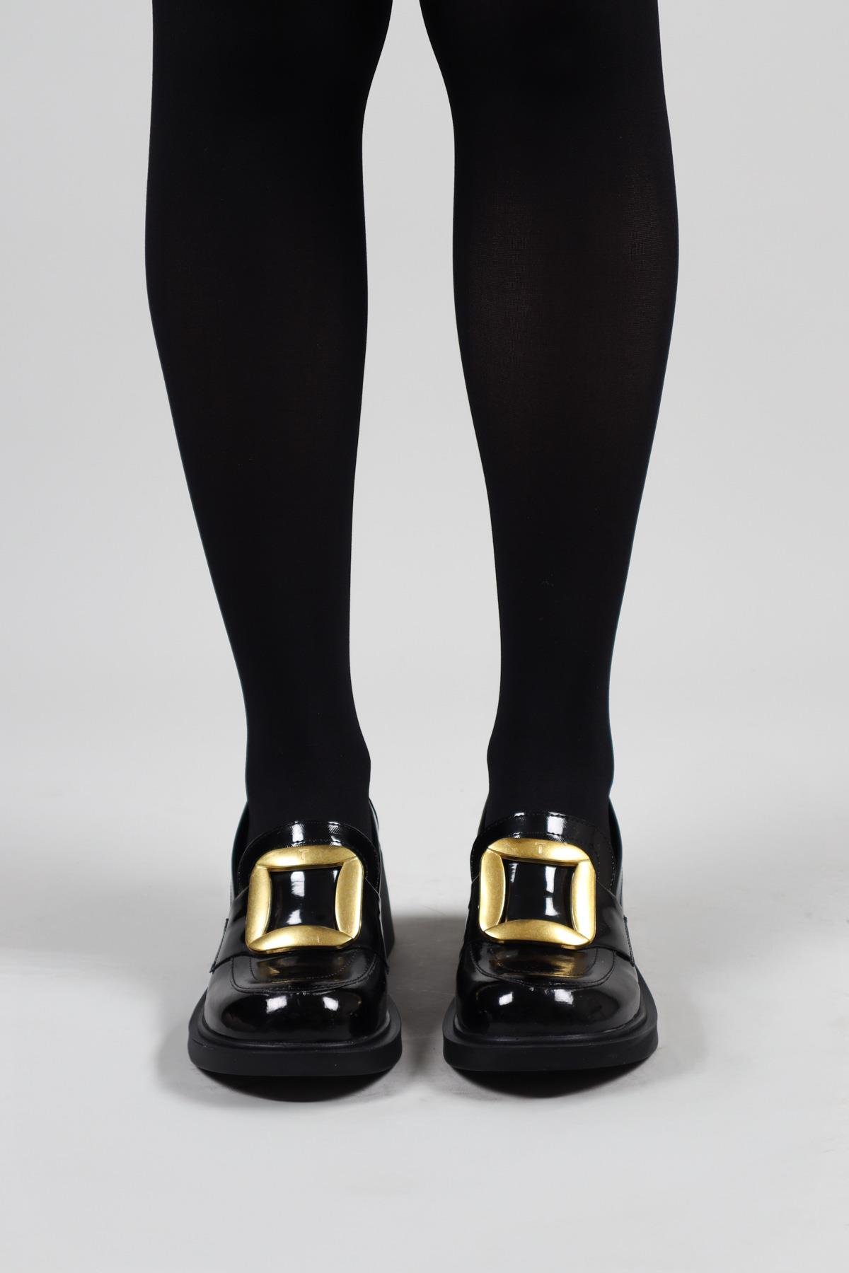 BEATRİZ Tokalı Rugan Topuklu Ayakkabı SİYAH