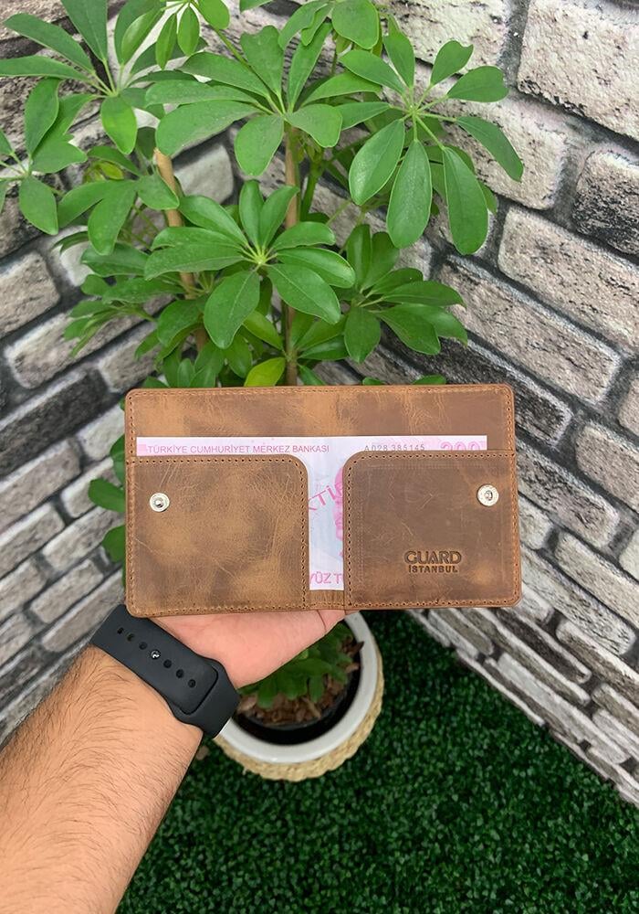 Crazy Taba Patlı Tasarım Deri Kartlık