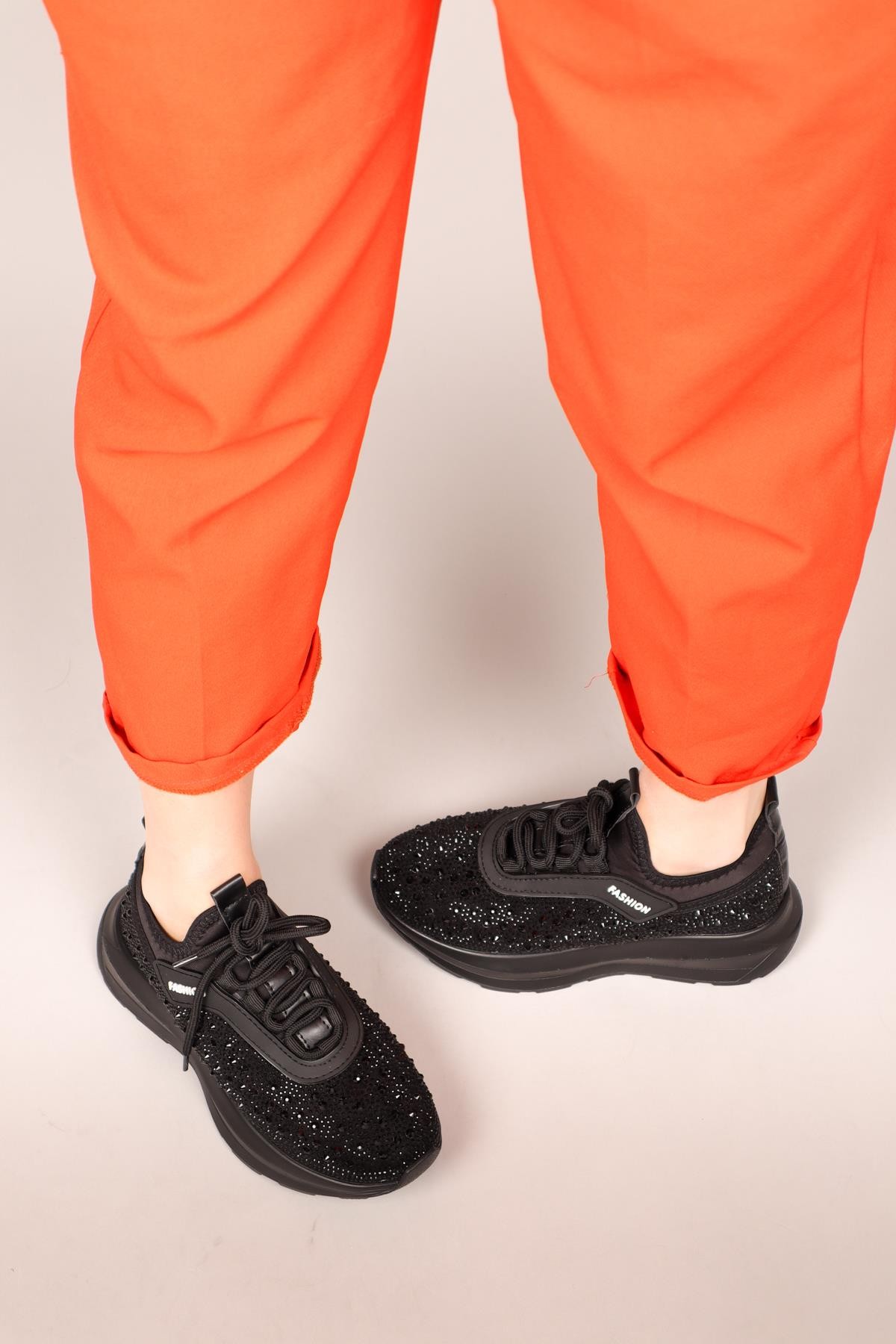 DOLCE Taşlı Strech Sneakers SİYAH