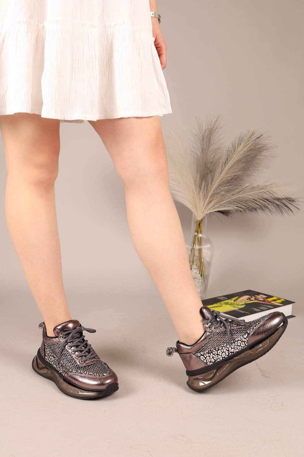 EİLİS File Bağcıklı Sneakers PLATİN