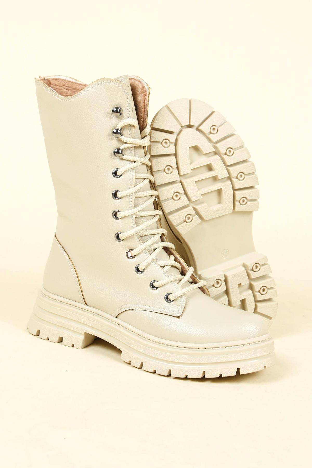 Fermuarlı Uzun Postal BEJ