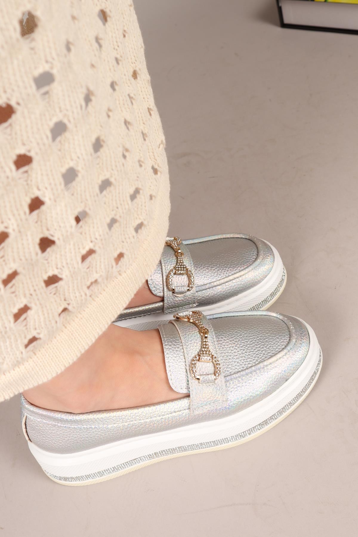 GARAZİ Kalın Taban Loafer GÜMÜŞ