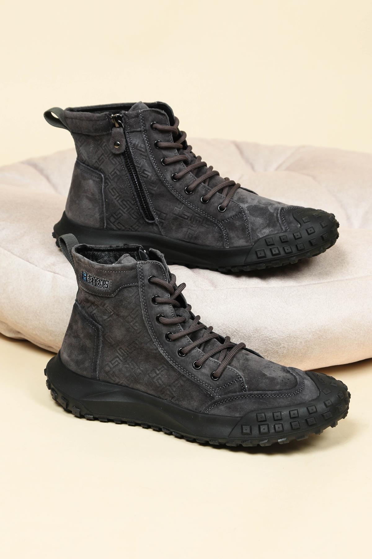 GUJA Baskı Detaylı Bağcıklı Erkek Bot GRİ