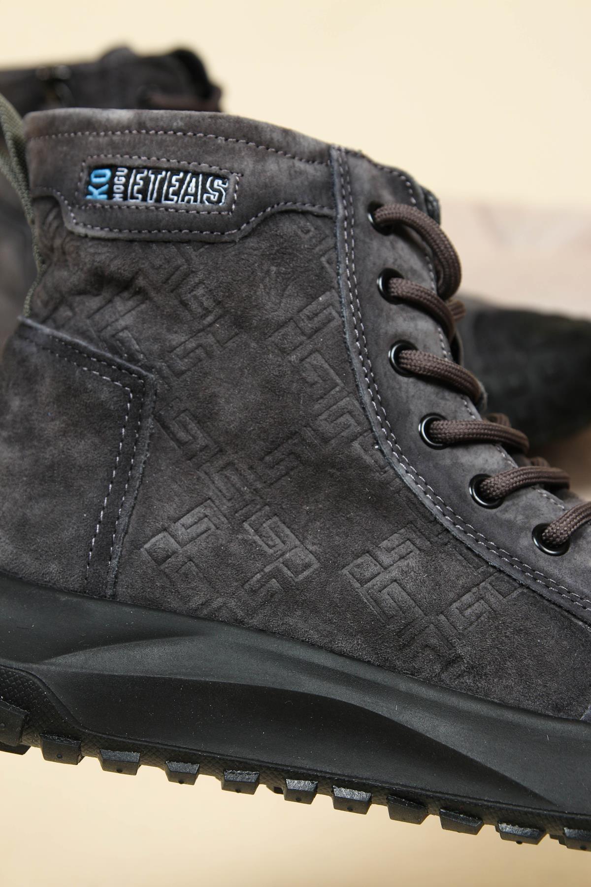 GUJA Baskı Detaylı Bağcıklı Erkek Bot GRİ