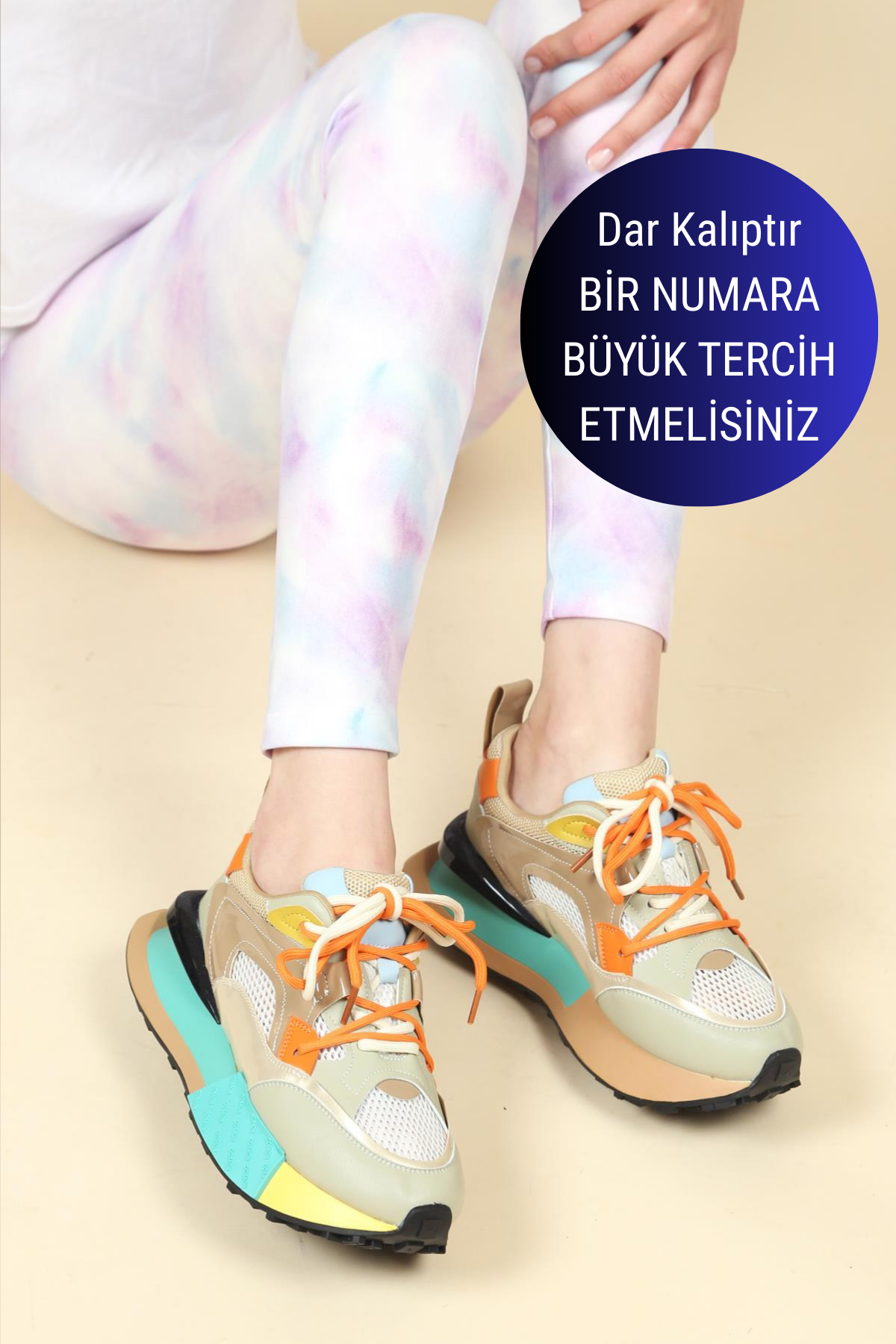 GUJA Rugan Garnili Kadın Spor Ayakkabı BEJ