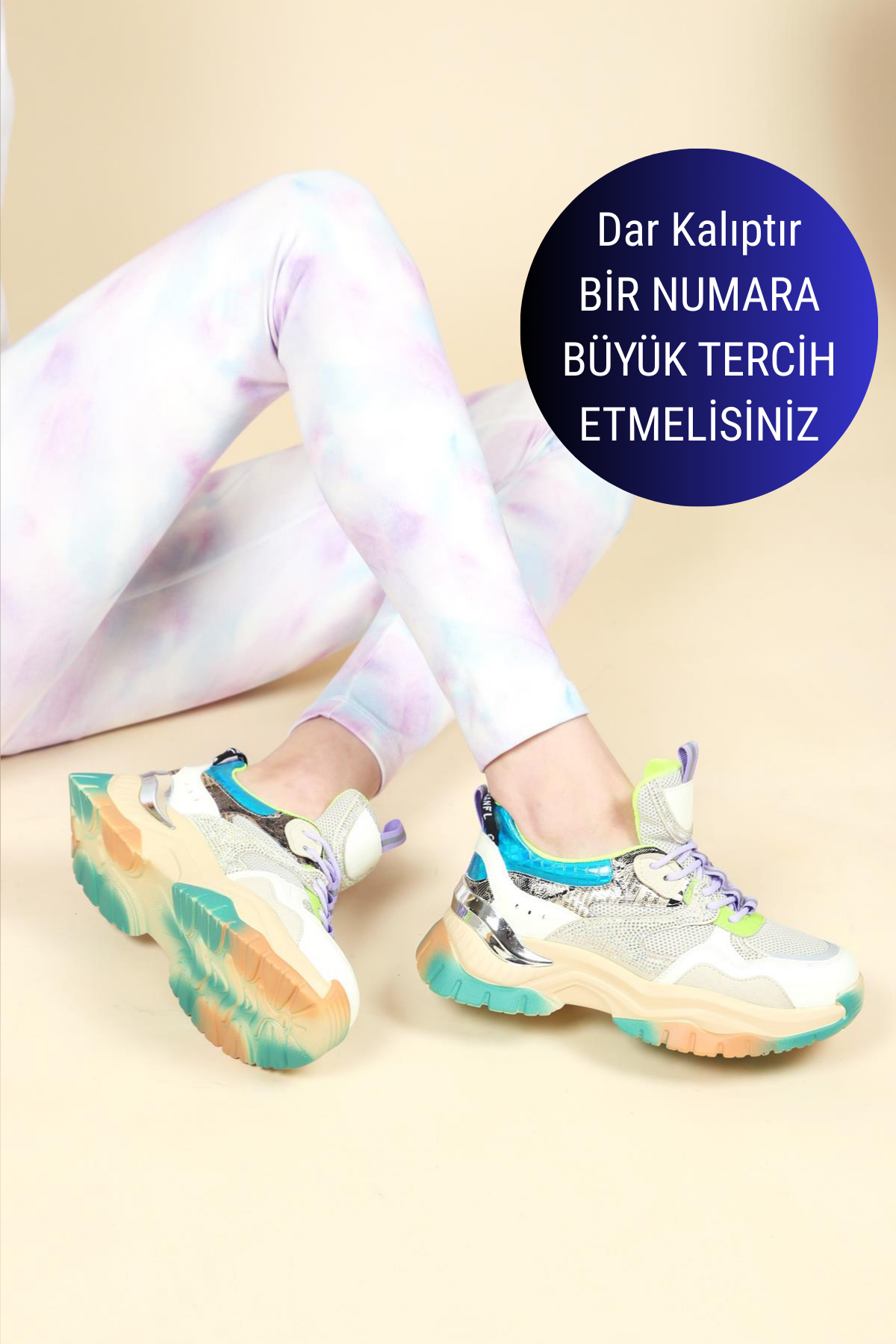 GUJA Taş Aksesuarlı Kadın Spor Ayakkabı BEJ