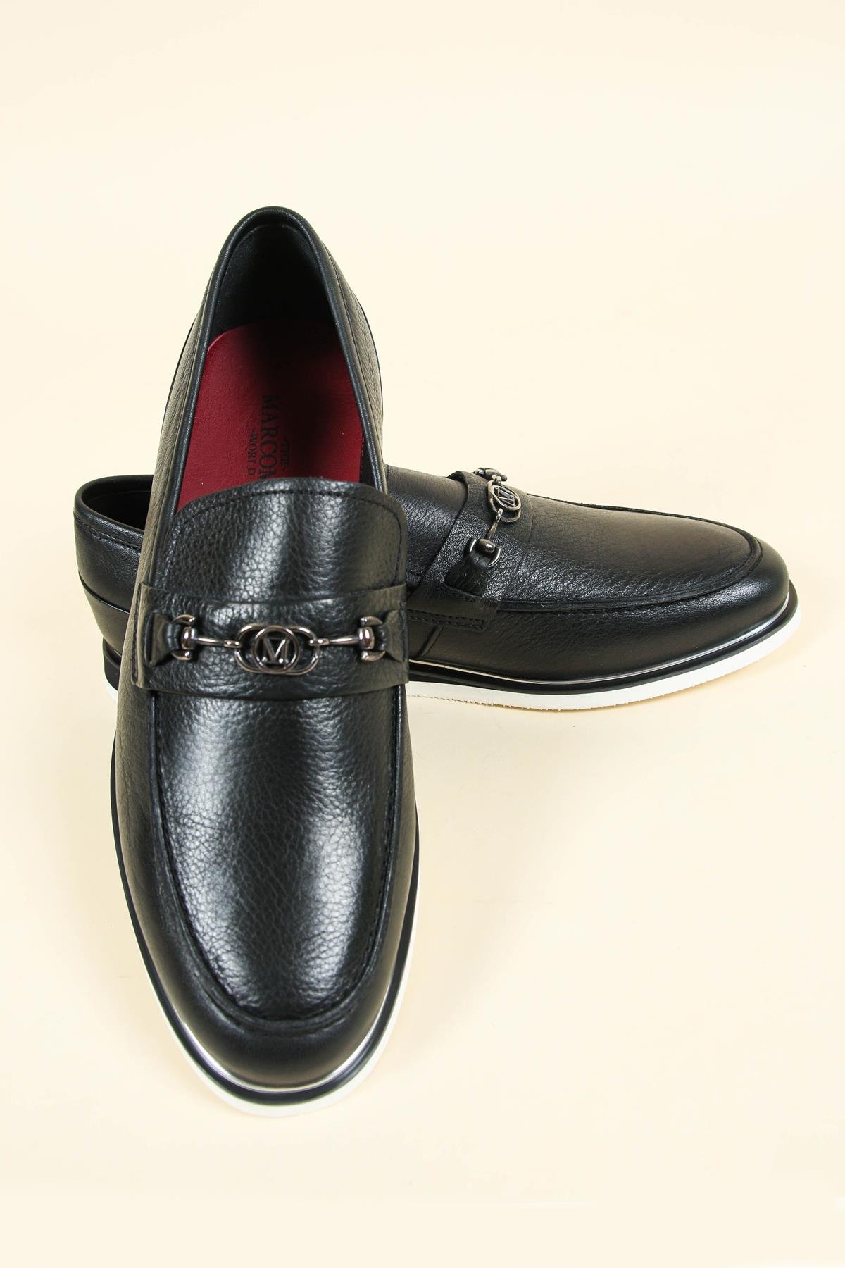 Hakiki Deri Tokalı Erkek Ayakkabı SİYAH