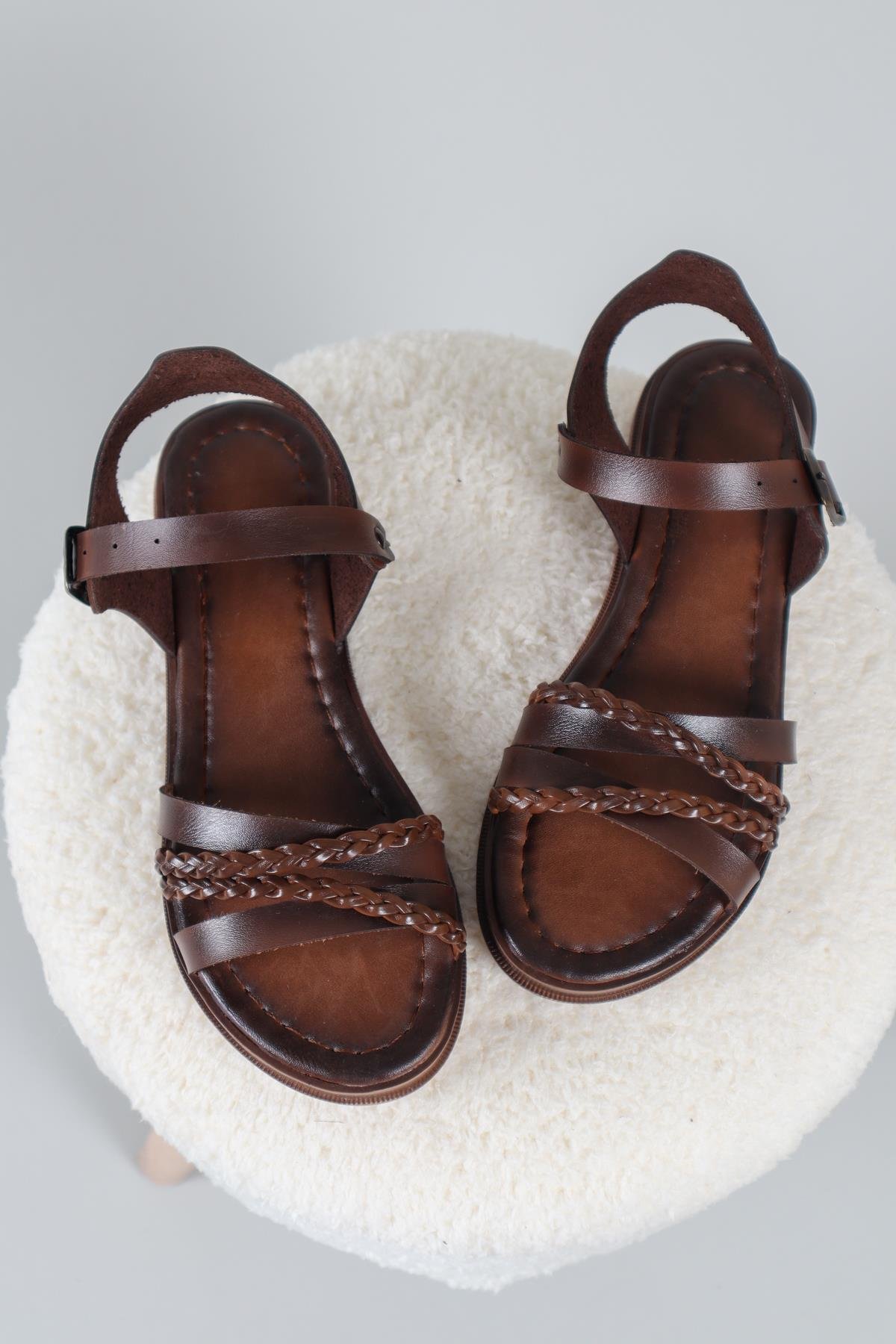 Hena Örgü Vaketa Sandalet TABA