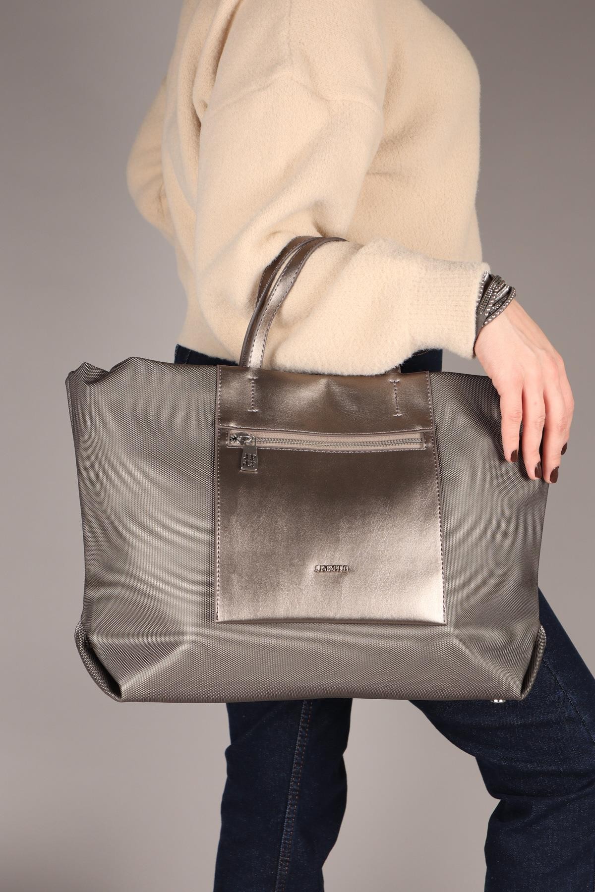 JP Çift Bölmeli Büyük Çanta GRİ