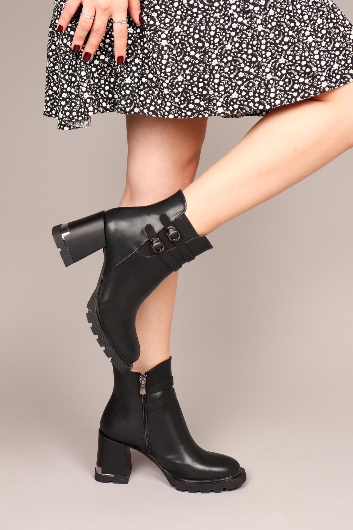 LETİCİA Topuklu Kadın Bot SİYAH