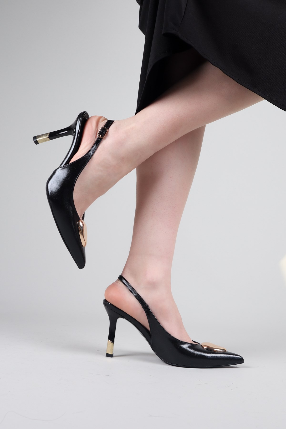 LISIA Topuk Detaylı Stiletto SİYAH