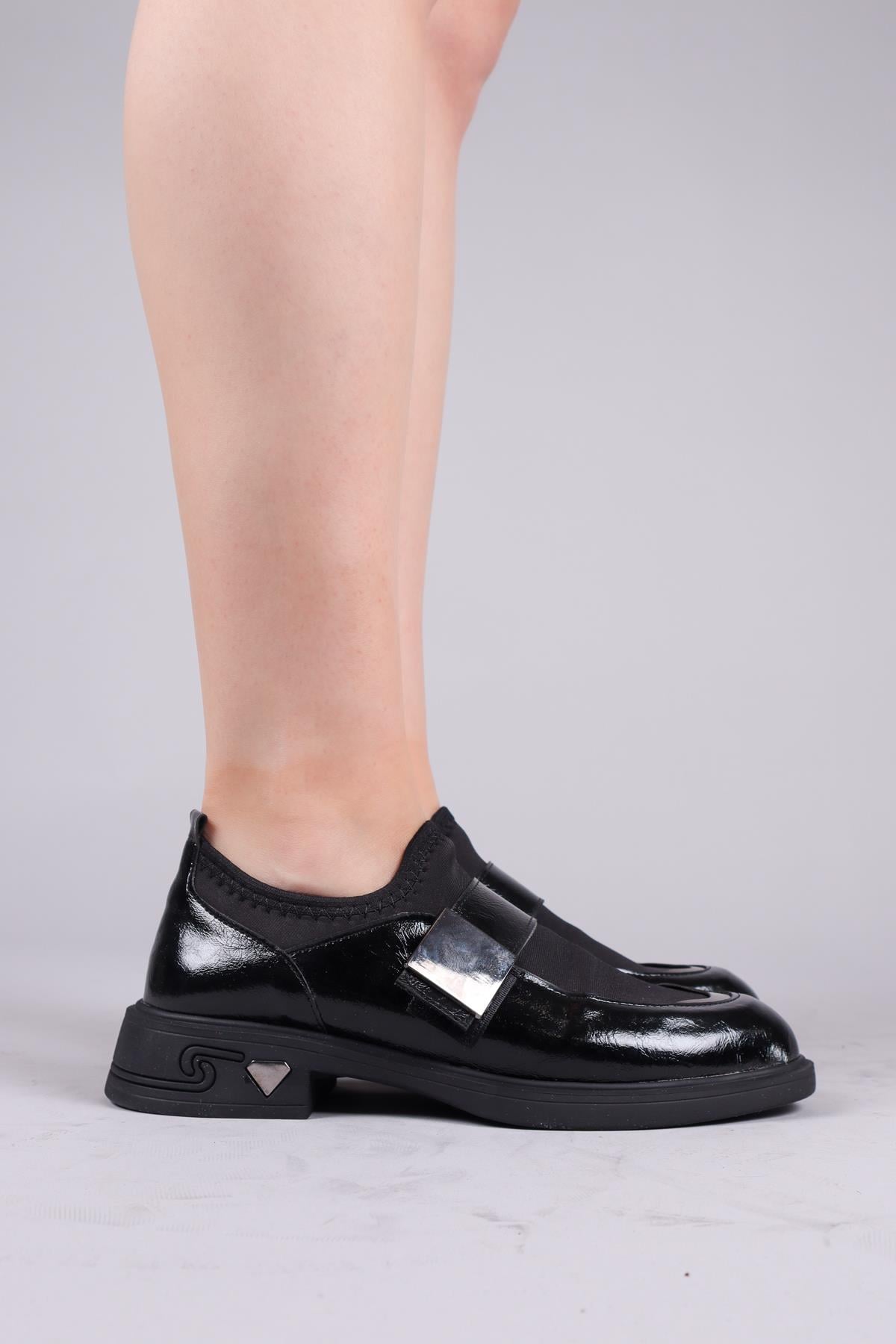 PABNA Cilt-Strech Garnili Loafer SİYAH
