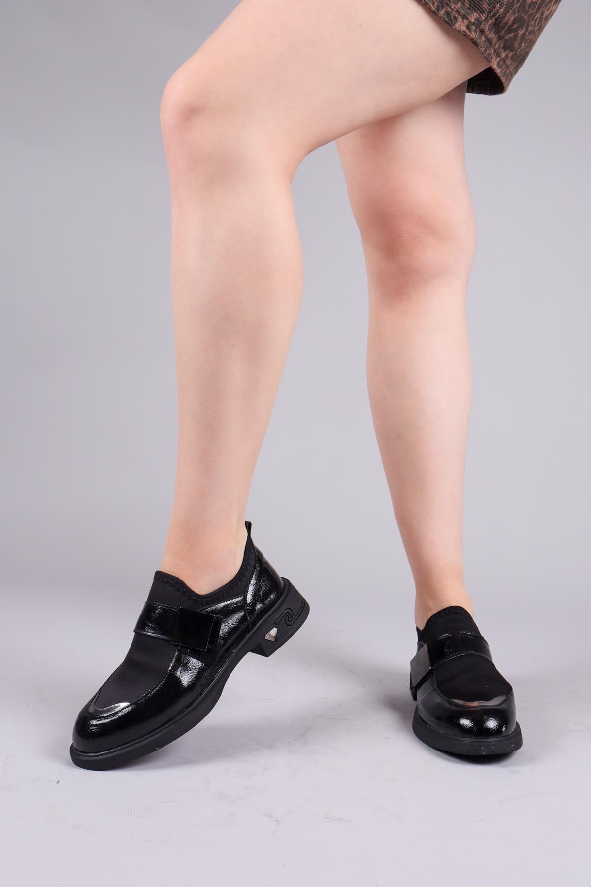 PABNA Cilt-Strech Garnili Loafer SİYAH