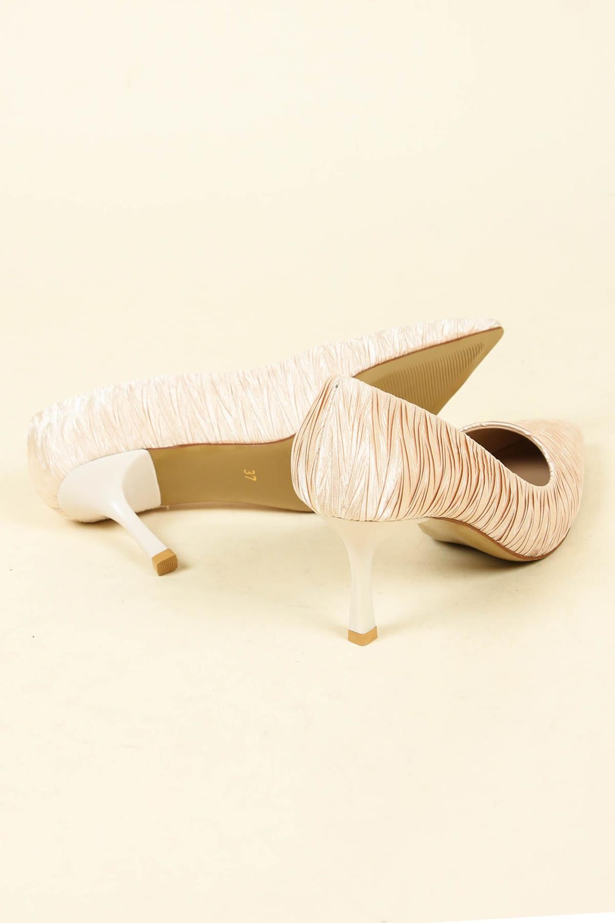 Pliseli Saten Stiletto TEN