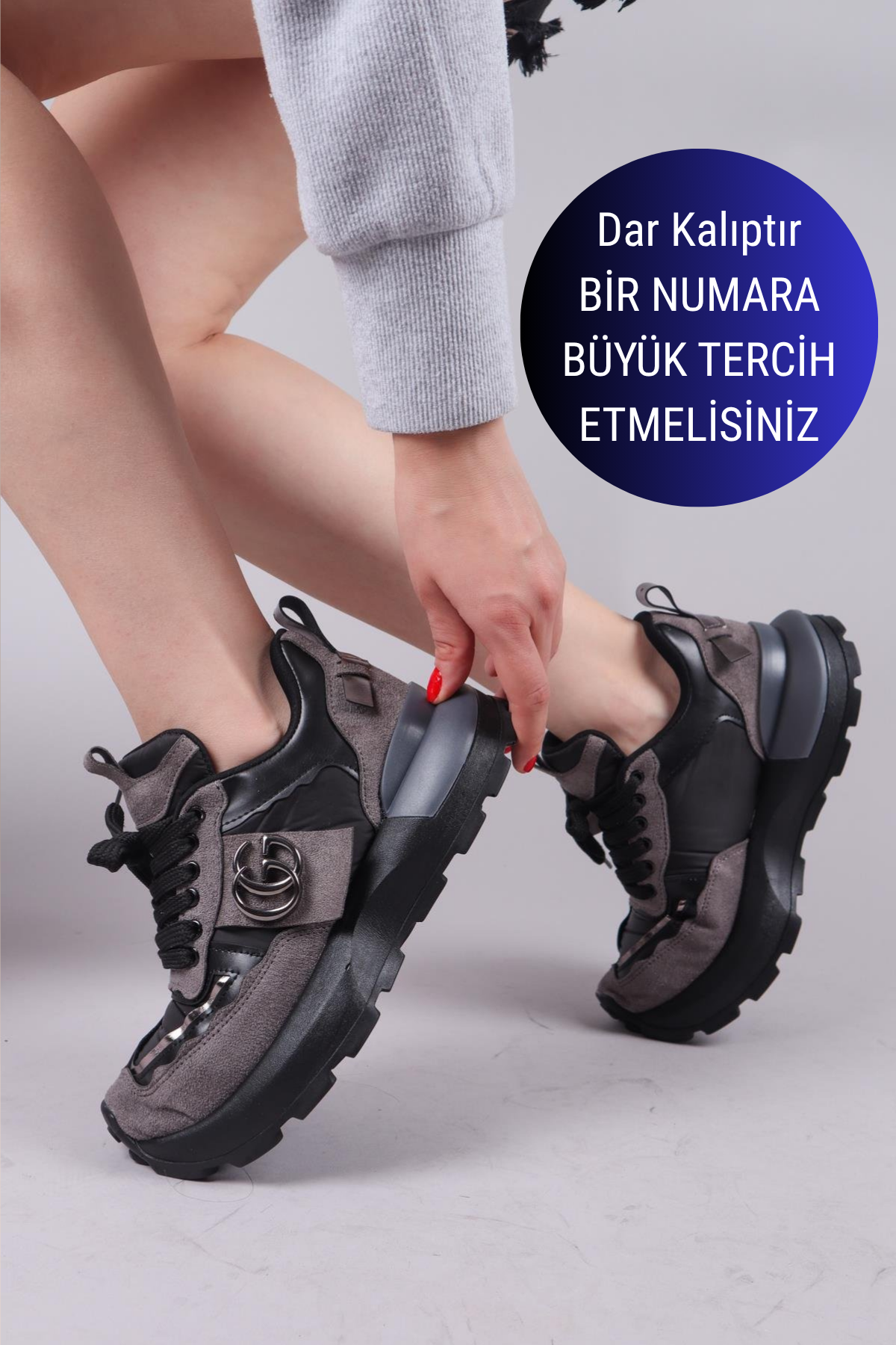 REPS Tokalı Süet Paraşüt Garnili Sneakers SİYAH