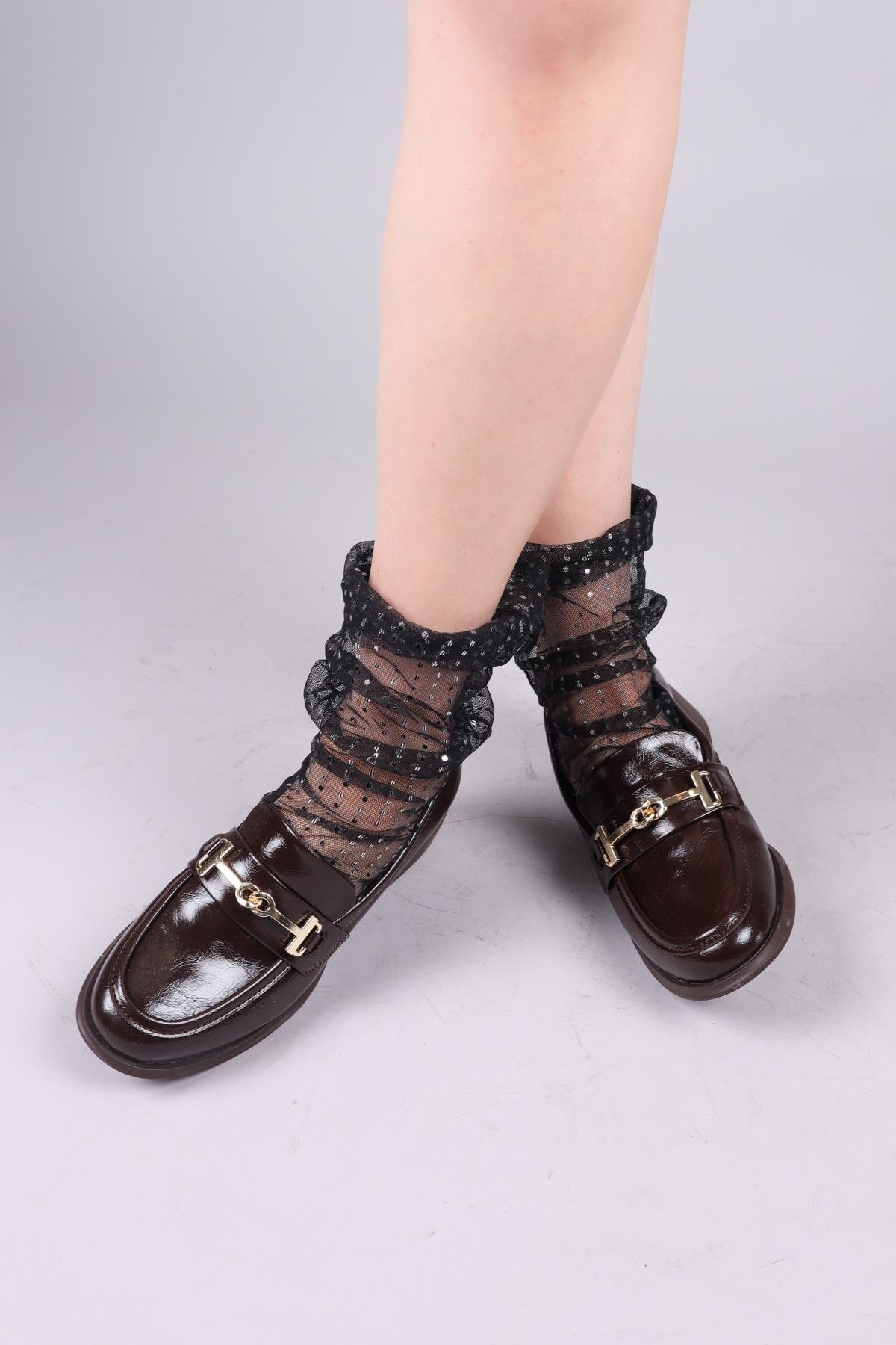 TİLDA Gold Detaylı Kadın Ayakkabı KAHVERENGİ