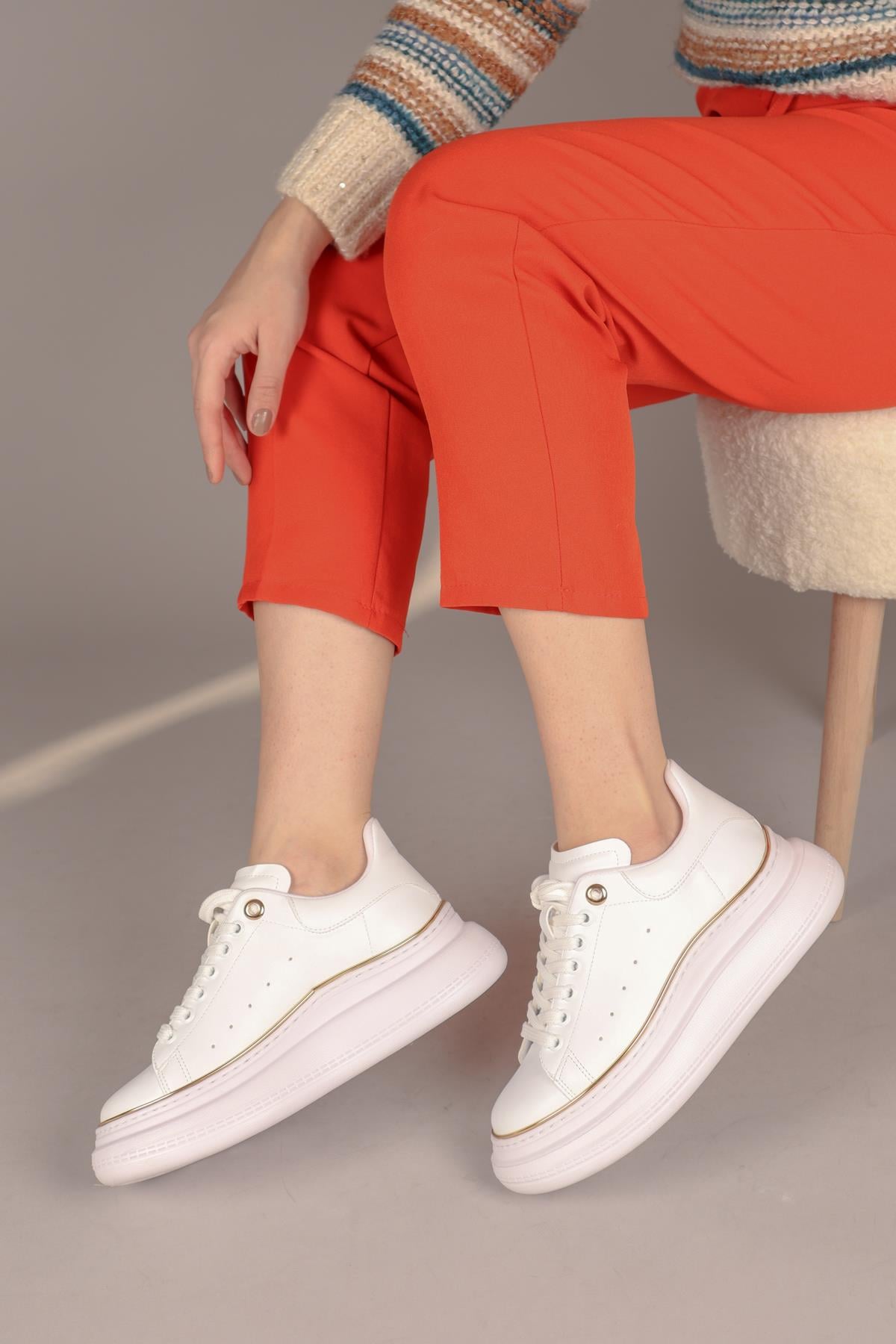 ALVA Bağcıklı Sneakers BEYAZSPOR AYAKKABI