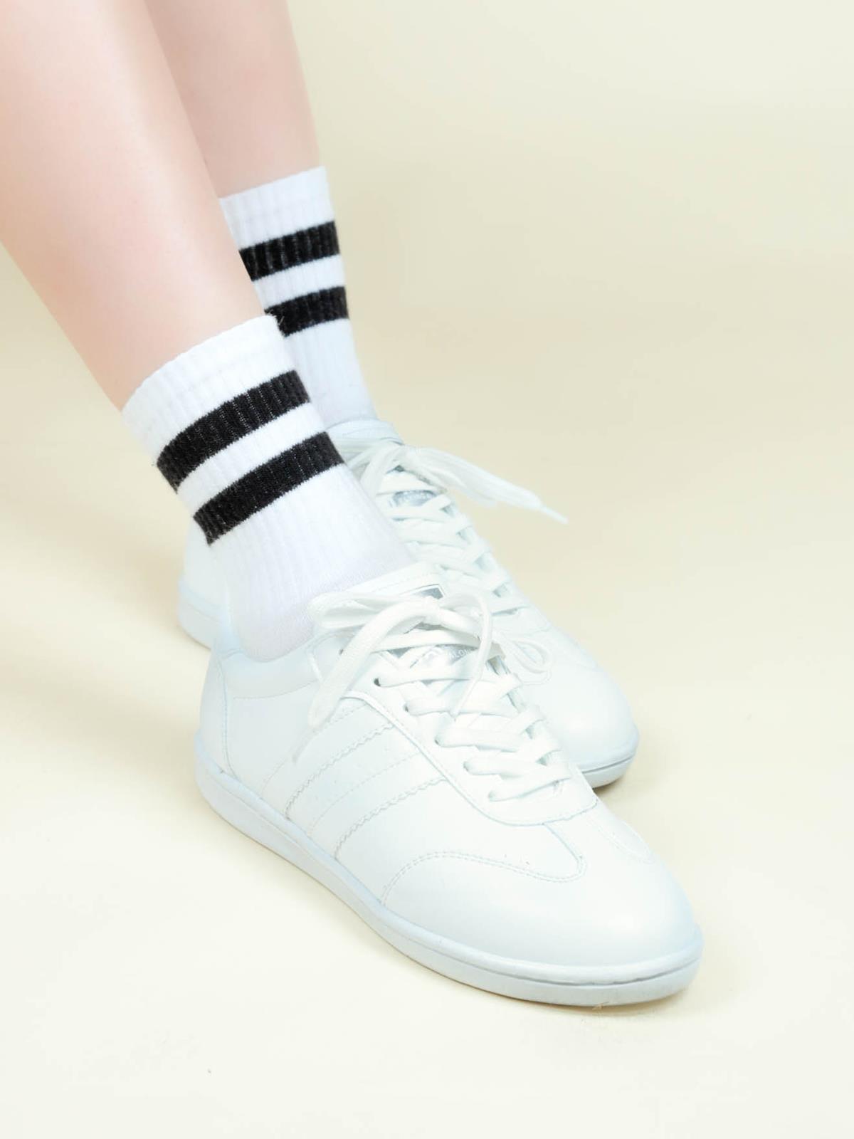 Bağcıklı İnce Taban Sneakers BEYAZSPOR AYAKKABI