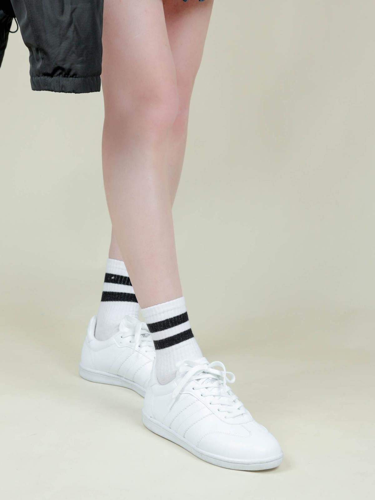 Bağcıklı İnce Taban Sneakers BEYAZ