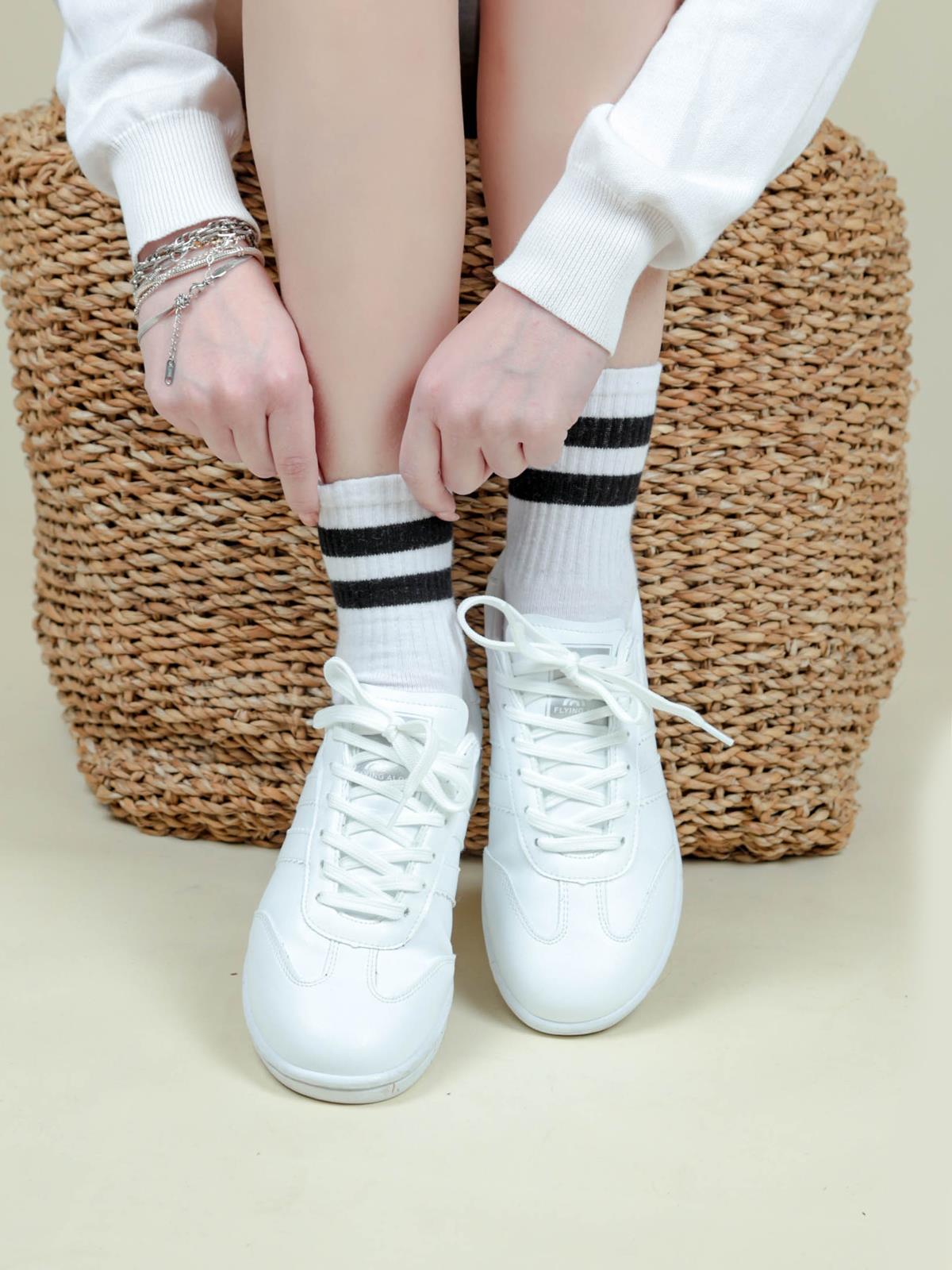 Bağcıklı İnce Taban Sneakers BEYAZSPOR AYAKKABI