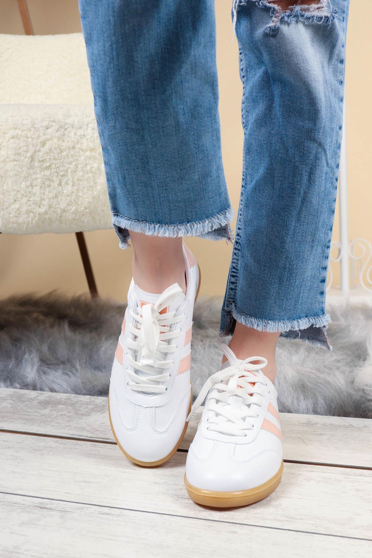 Bağcıklı İnce Taban Sneakers PUDRASPOR AYAKKABI