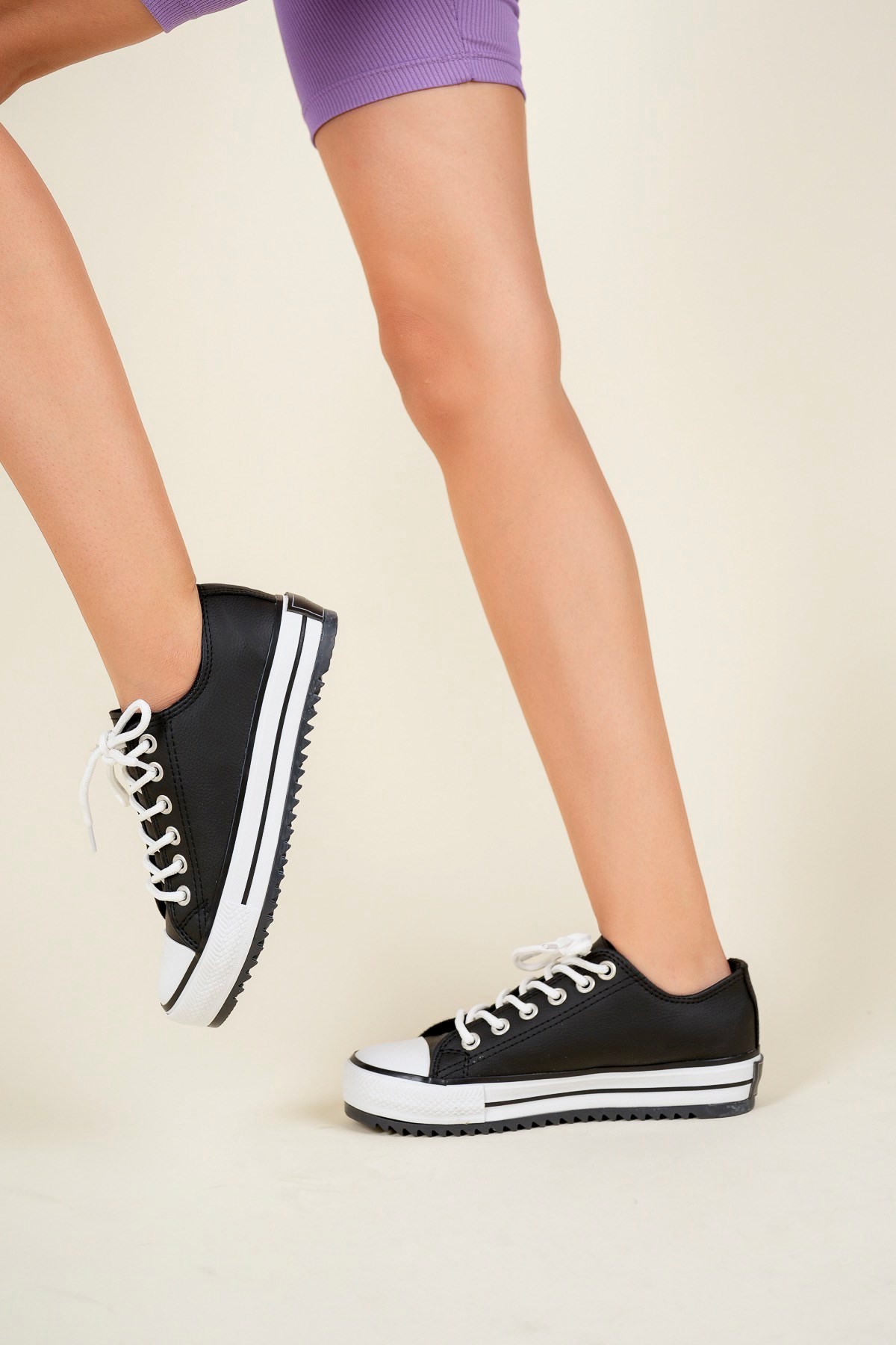 Bağcıklı Sneakers SİYAHSPOR AYAKKABI