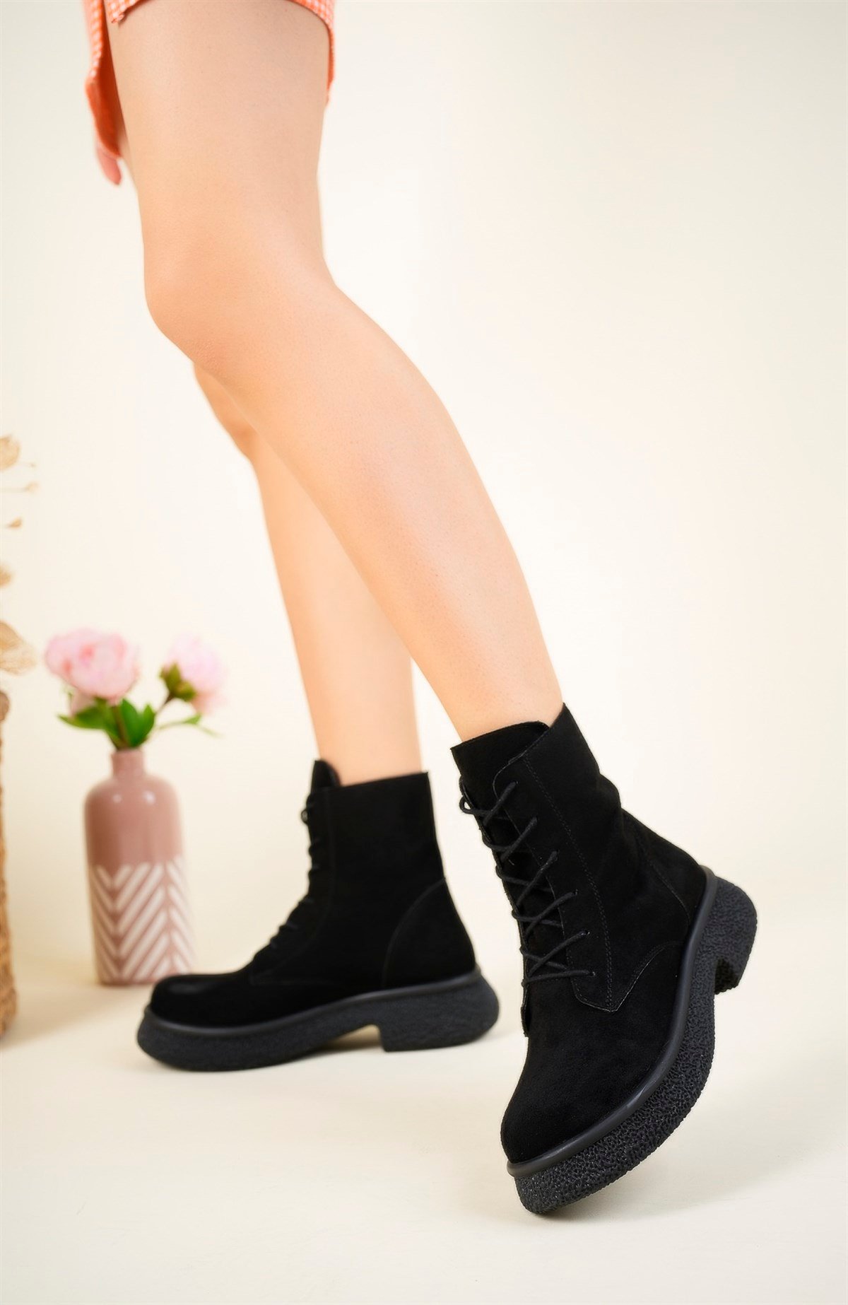 Bağcıklı Süet Bot SİYAHBOT