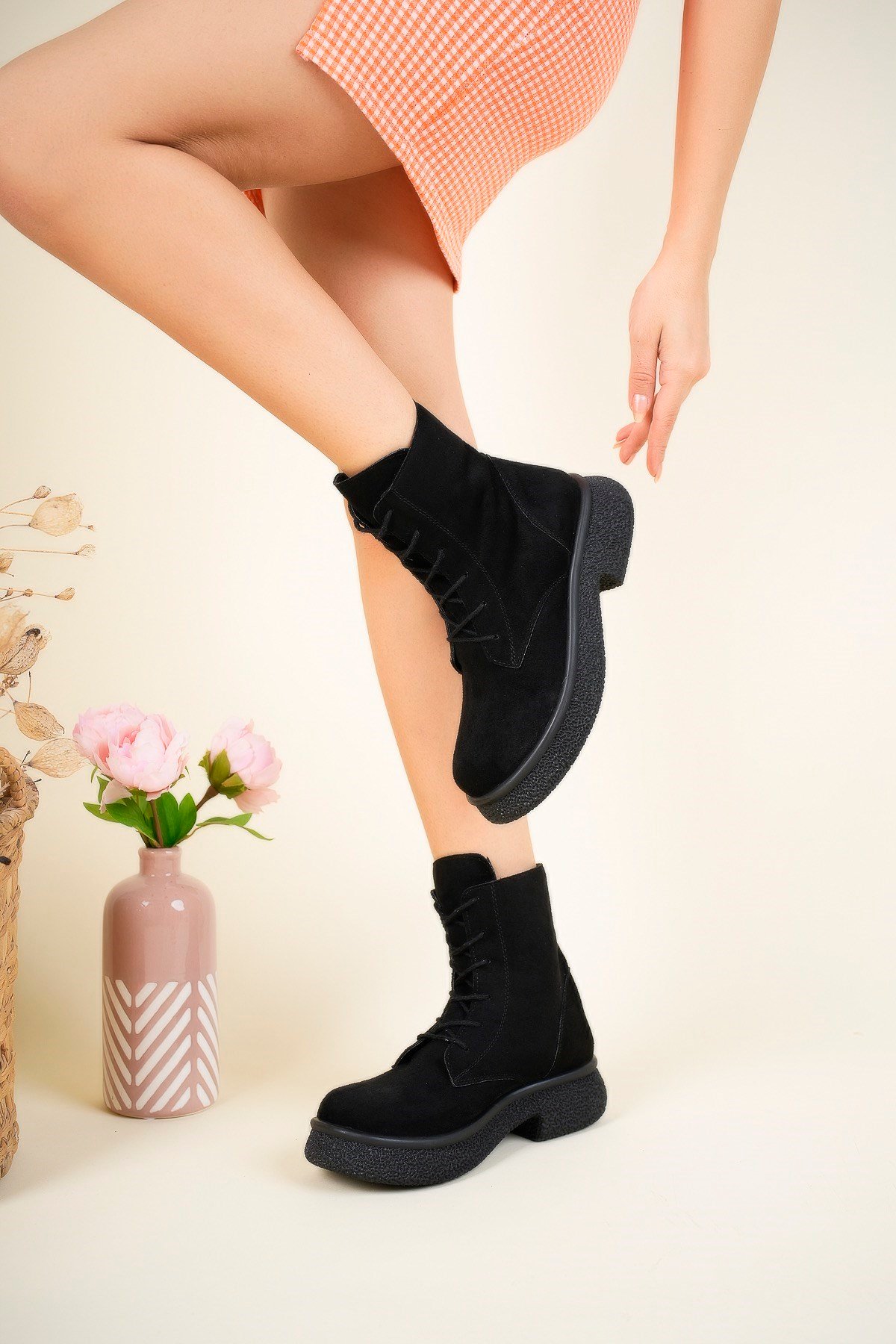 Bağcıklı Süet Bot SİYAHBOT