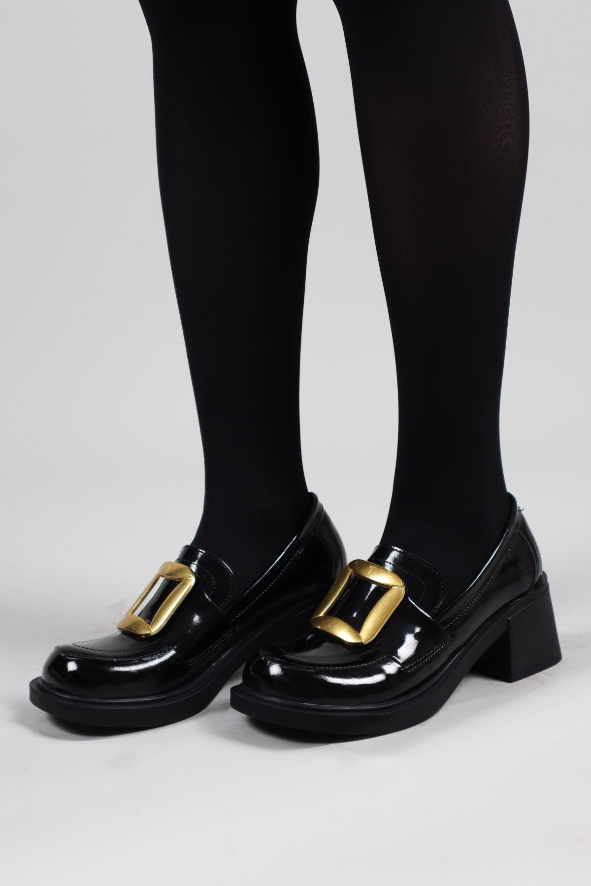 BEATRİZ Tokalı Rugan Topuklu Ayakkabı SİYAHTOPUKLU AYAKKABI