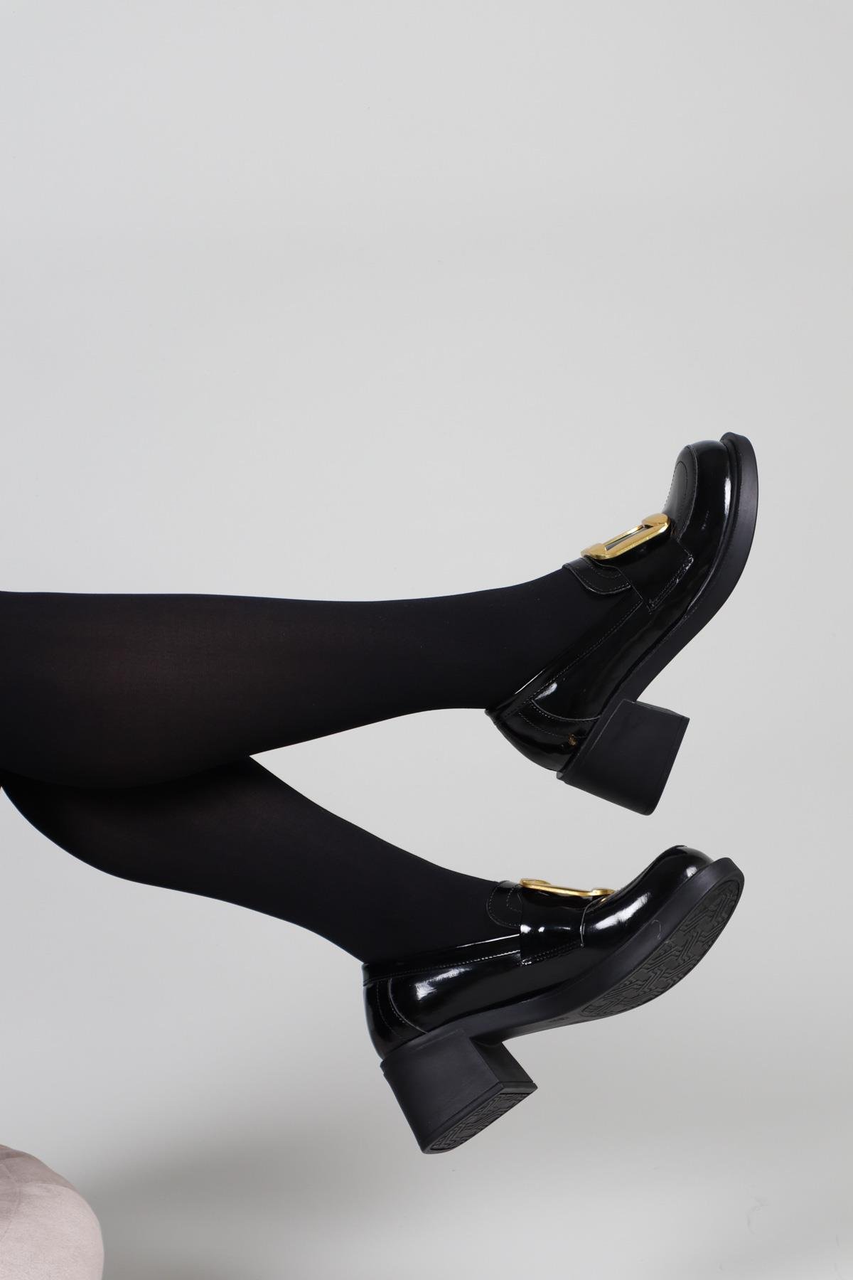 BEATRİZ Tokalı Rugan Topuklu Ayakkabı SİYAHTOPUKLU AYAKKABI