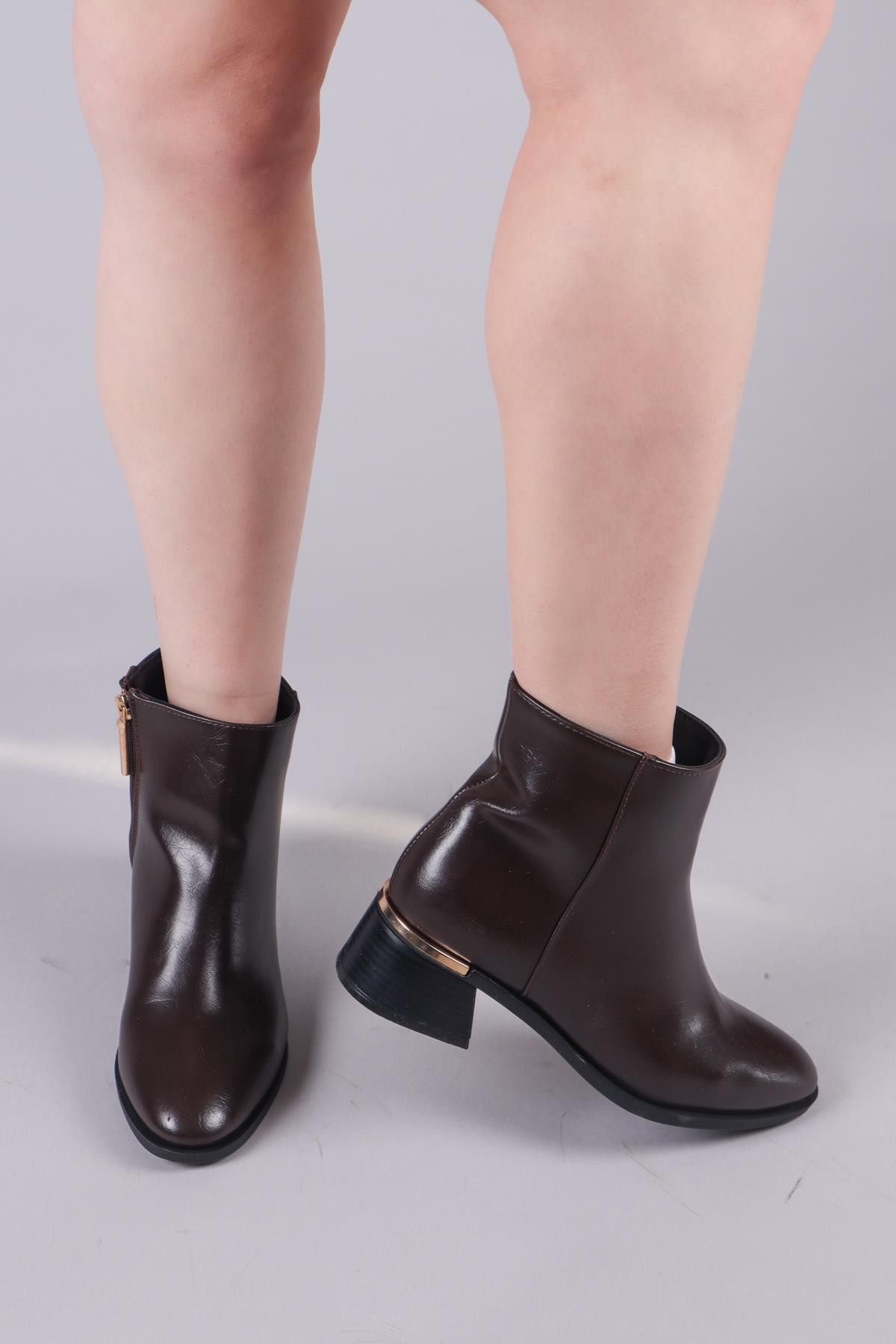 BENELLA Düz Alçak Topuklu Bot KAHVERENGİBOT