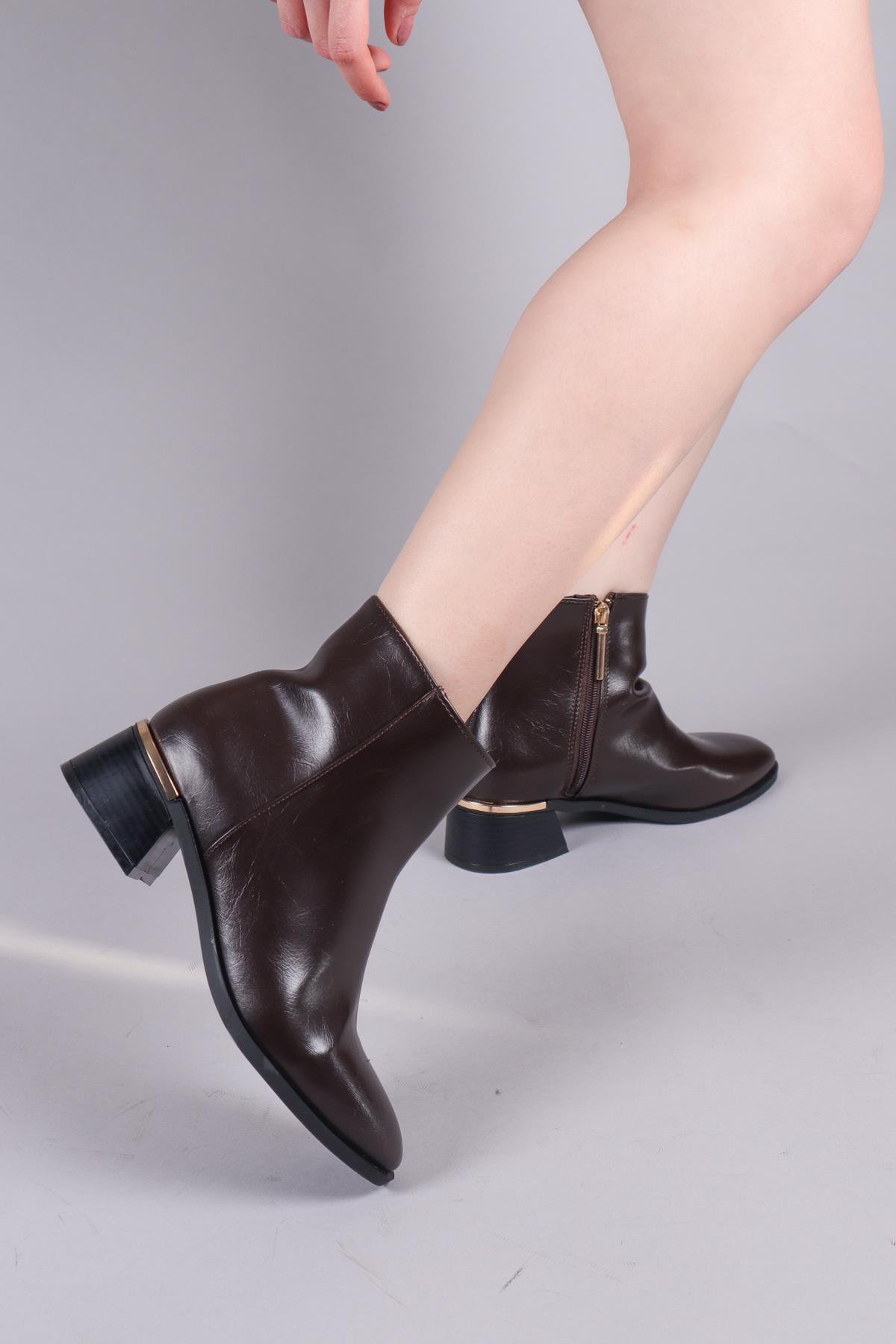 BENELLA Düz Alçak Topuklu Bot KAHVERENGİBOT