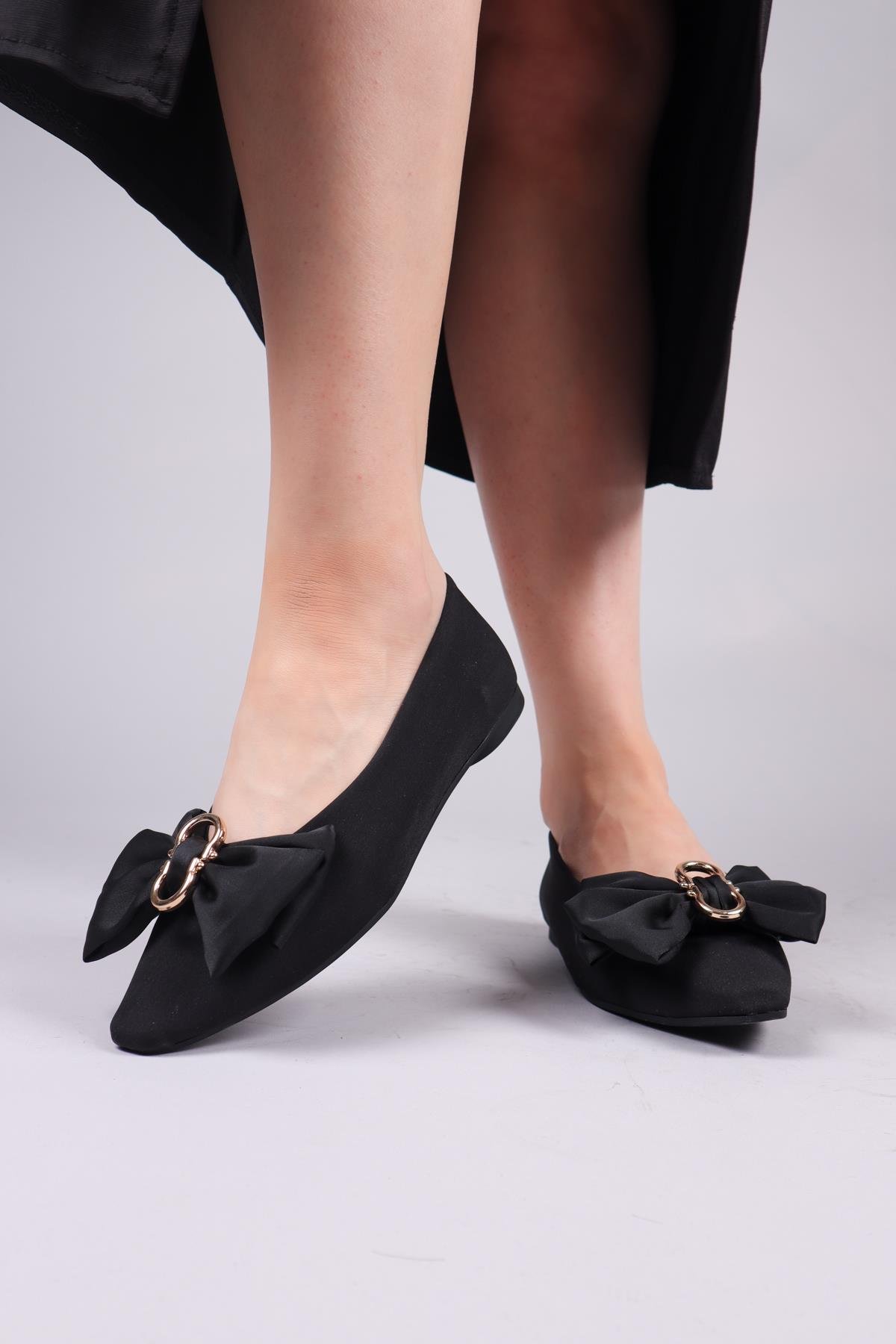 CASEROS  Saten Fiyonklu Babet SİYAHBABET