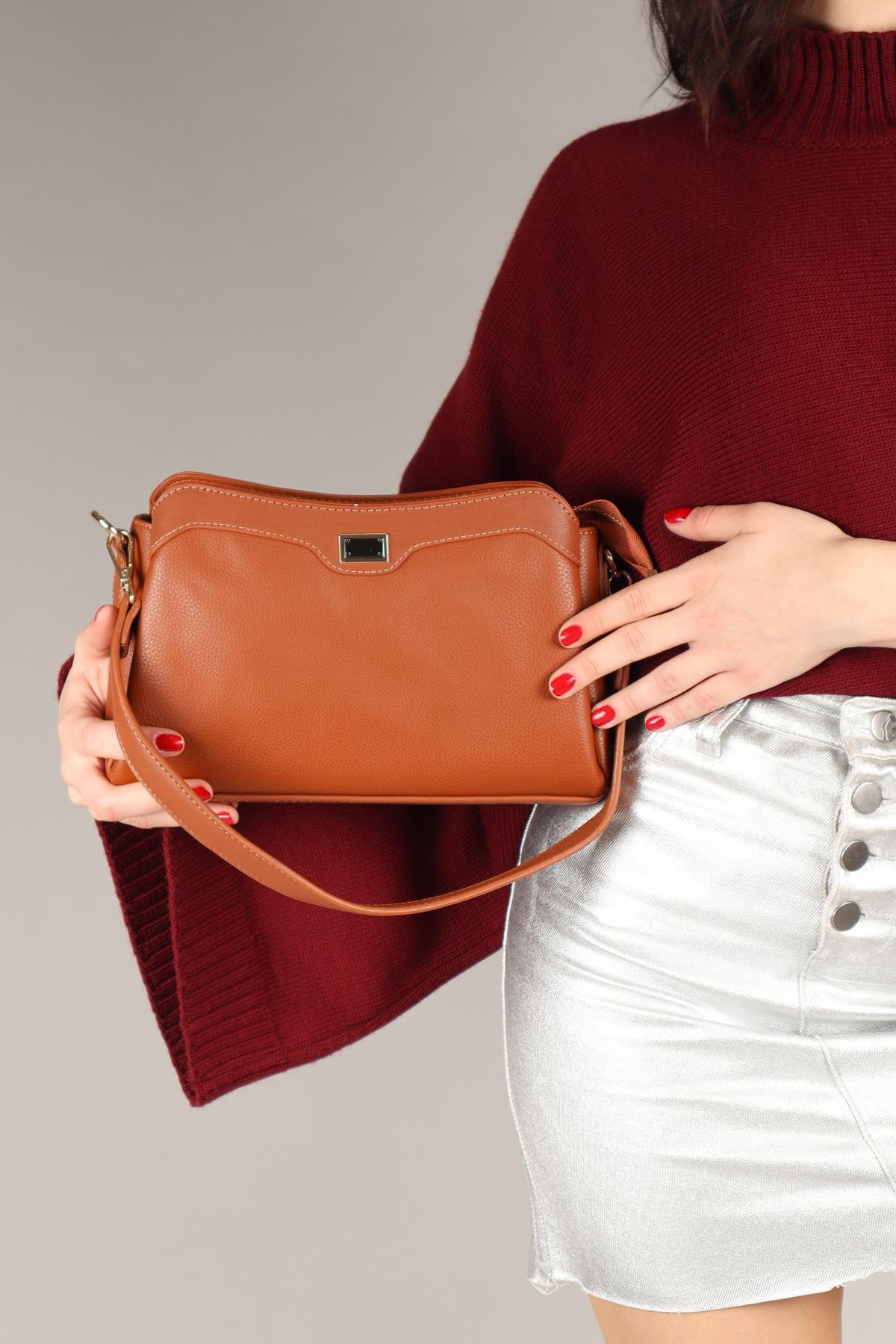 Çift Askılı Çapraz Kadın Çanta TABAÇANTA