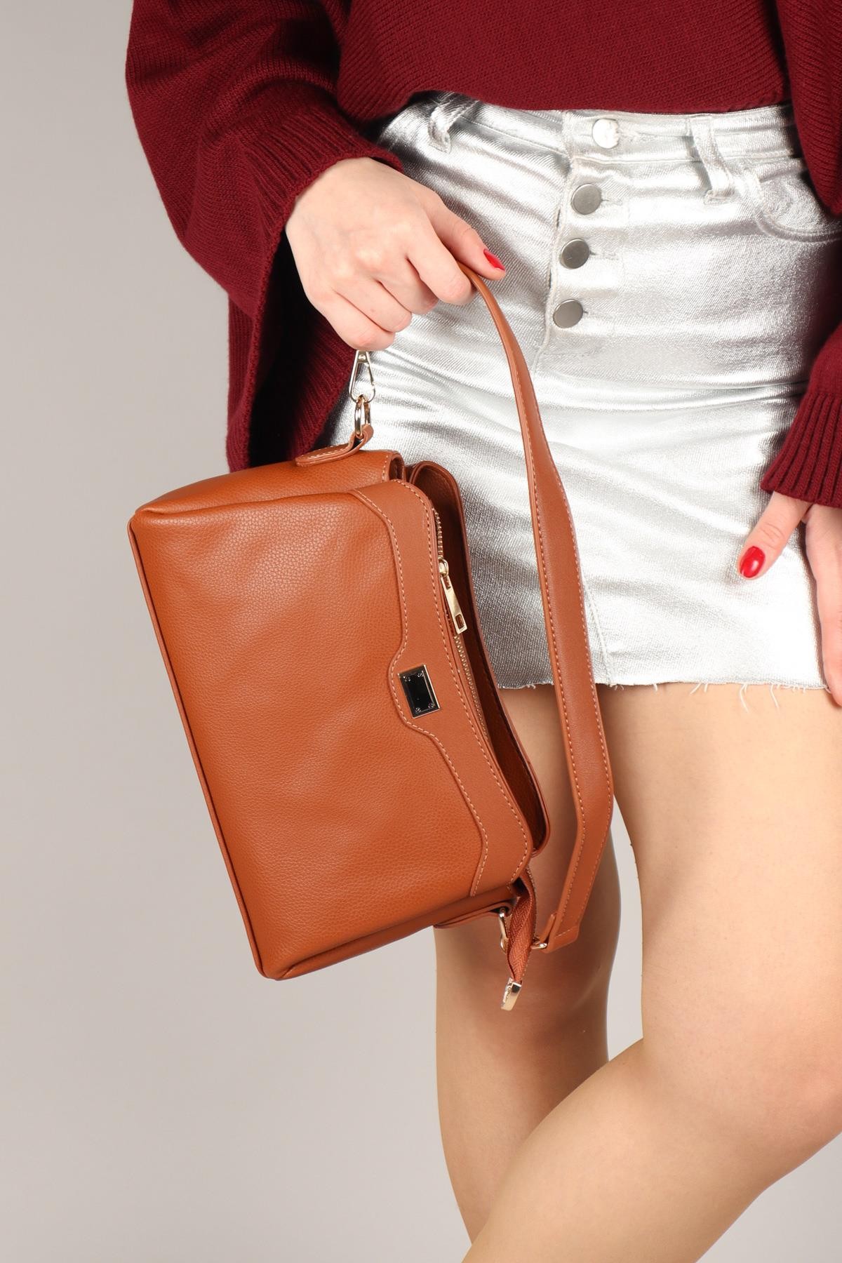 Çift Askılı Çapraz Kadın Çanta TABAÇANTA