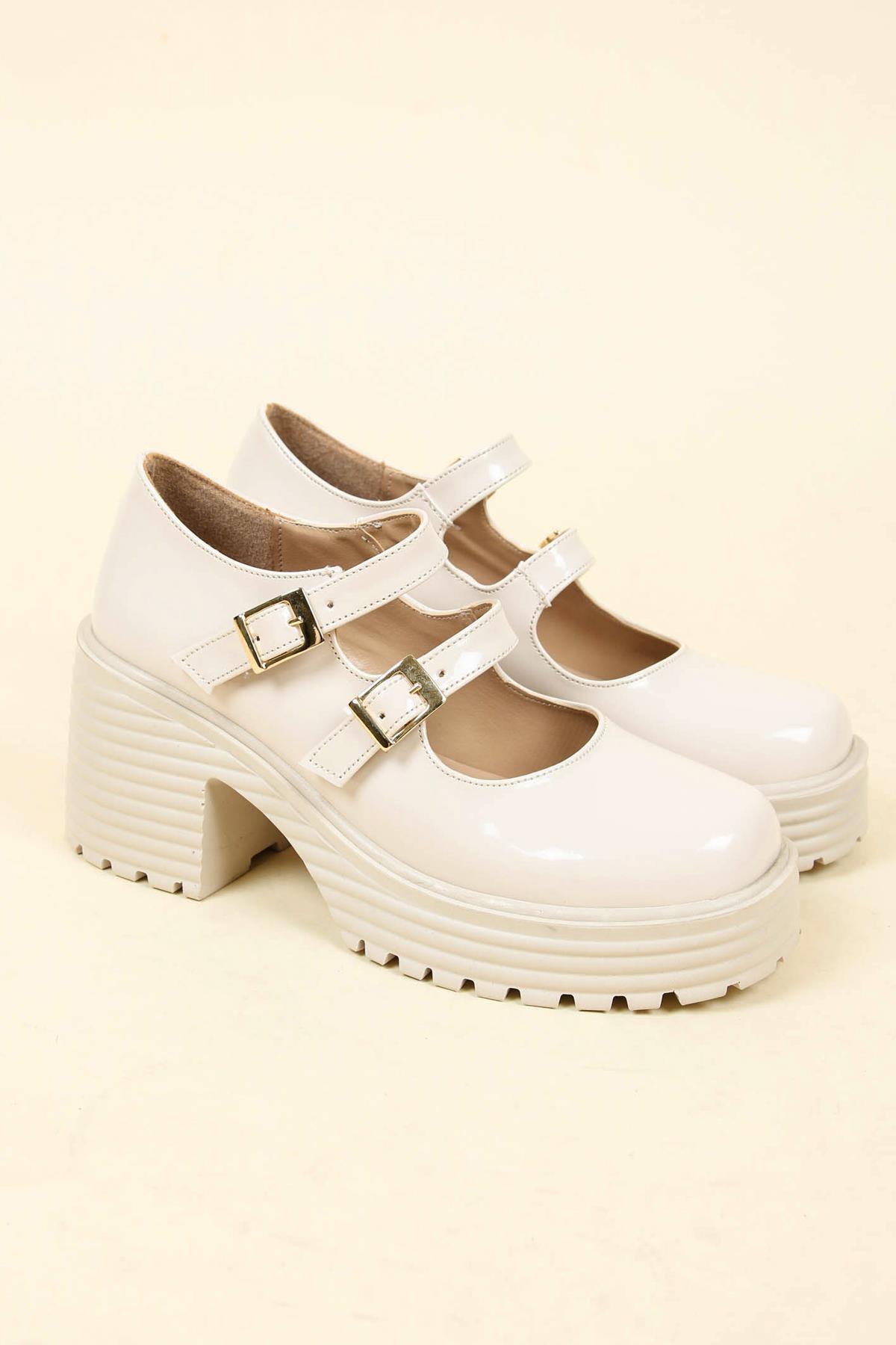 Çift Kemer Aksesuarlı Rugan Loafer TEN