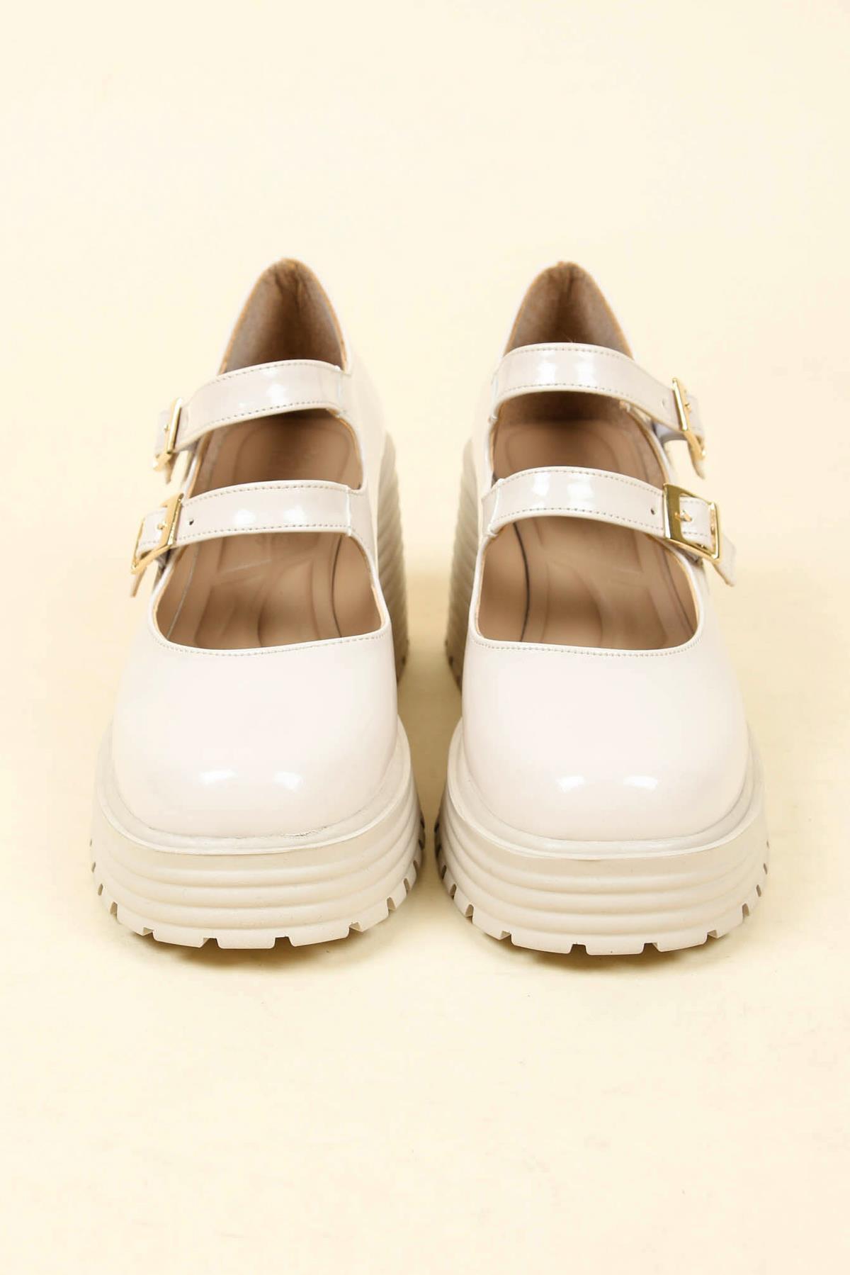 Çift Kemer Aksesuarlı Rugan Loafer TENTOPUKLU AYAKKABI