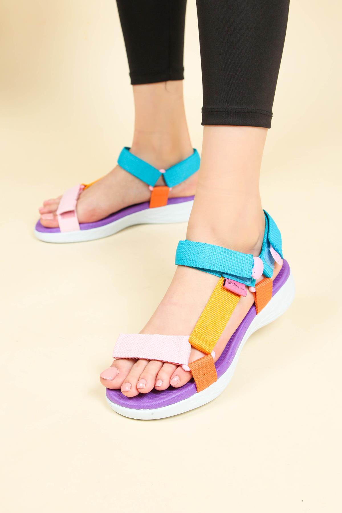 Comfort Memory Taban Cırtlı Sandalet MULTİ LİLASANDALET