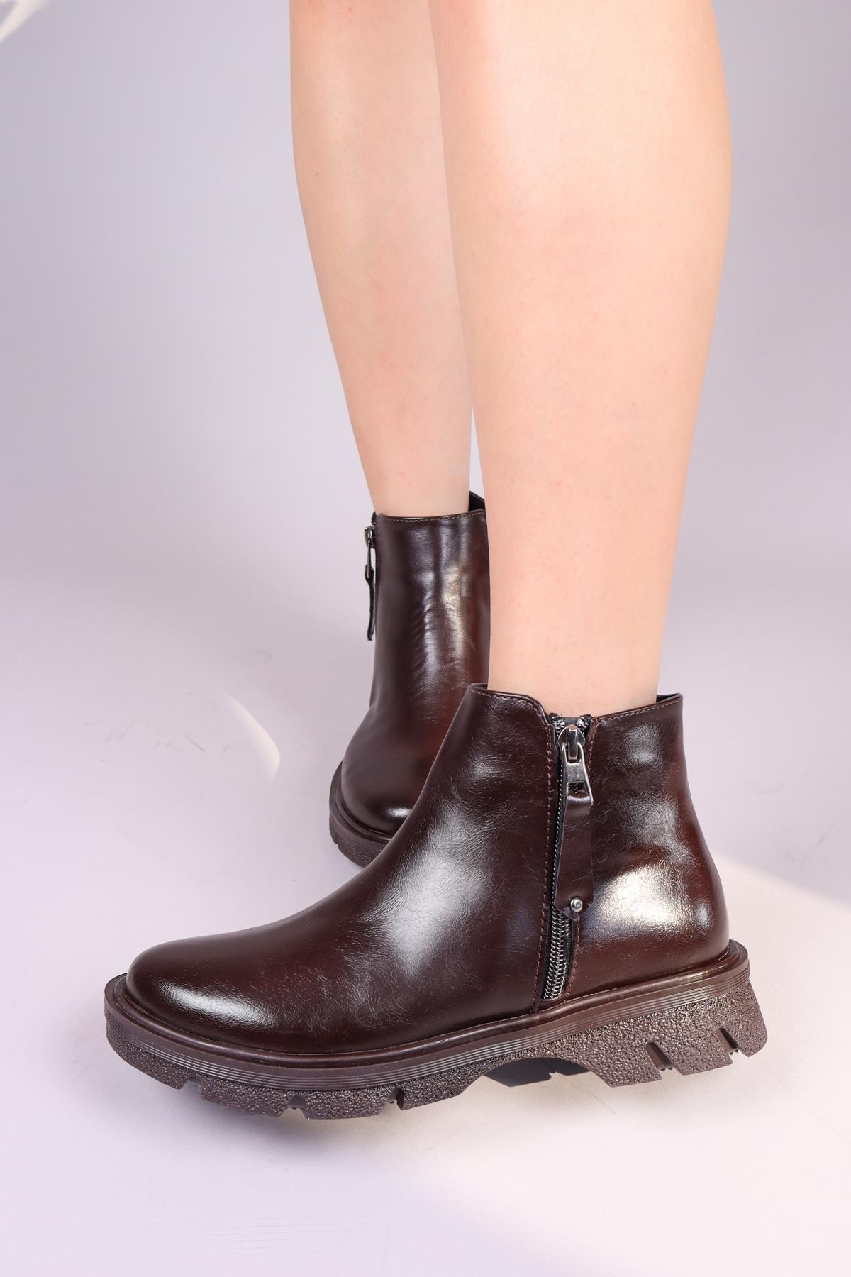 CONNEL Fermuar Aksesuarlı Bot KAHVERENGİBOT