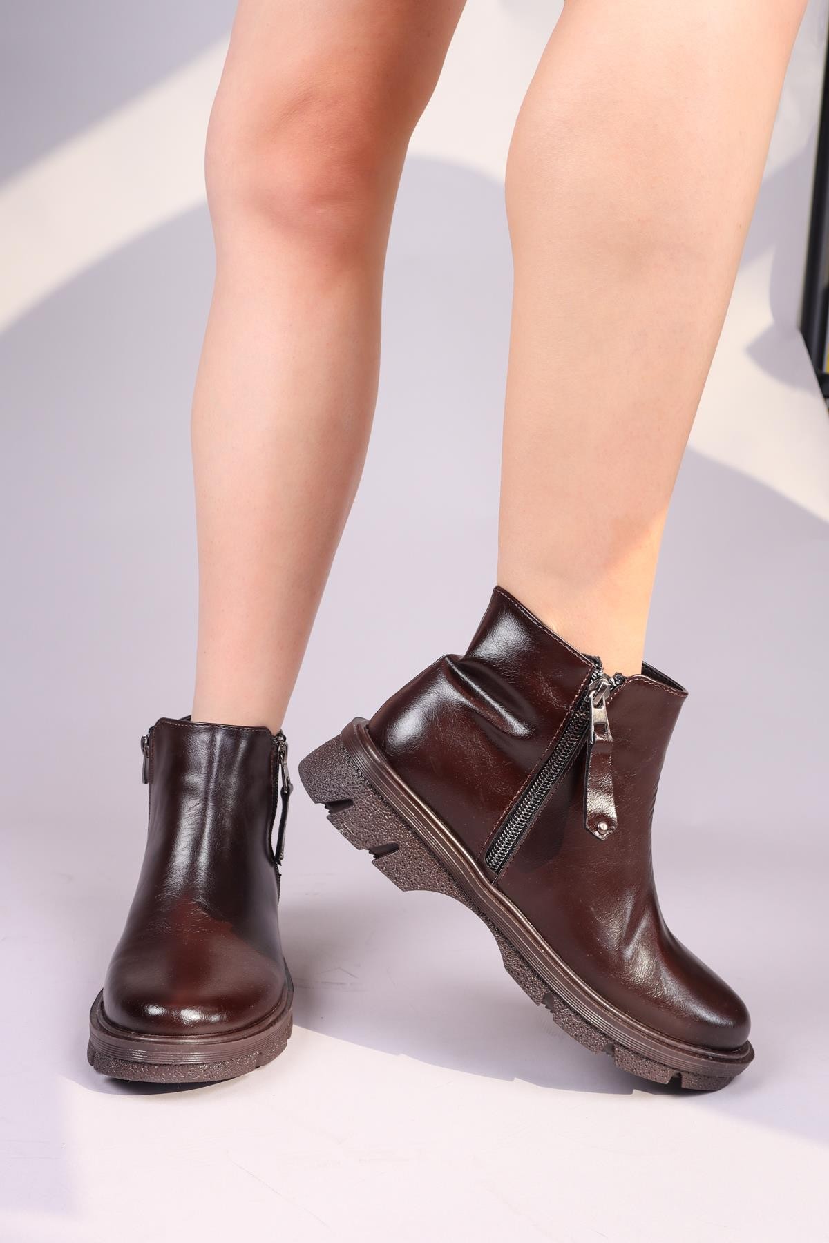 CONNEL Fermuar Aksesuarlı Bot KAHVERENGİBOT