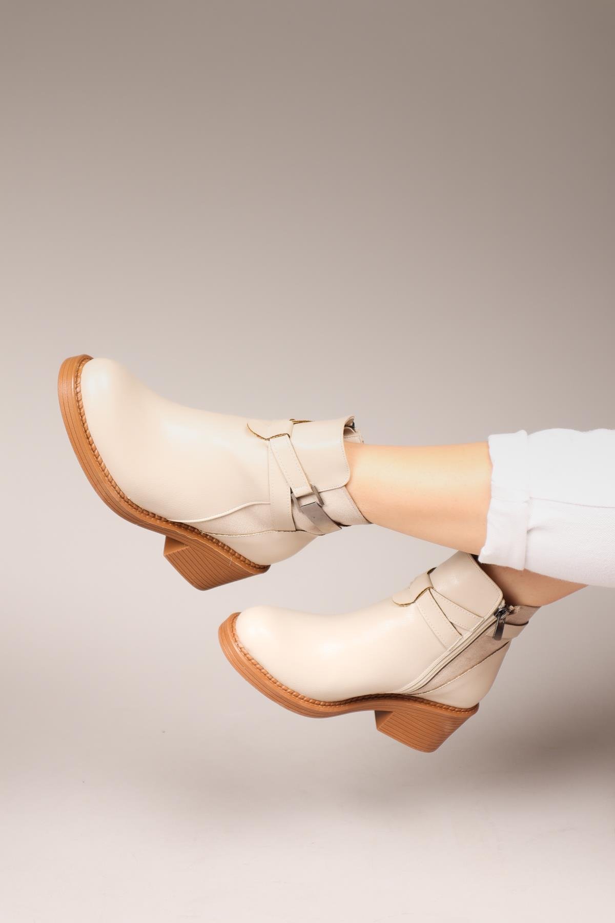 DAGMAR Cilt Süet Garnili Kadın Bot TENBOT