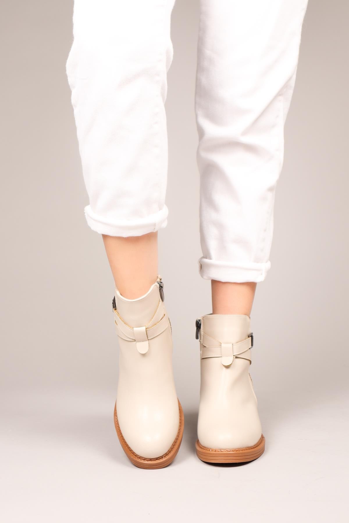 DAGMAR Cilt Süet Garnili Kadın Bot TENBOT