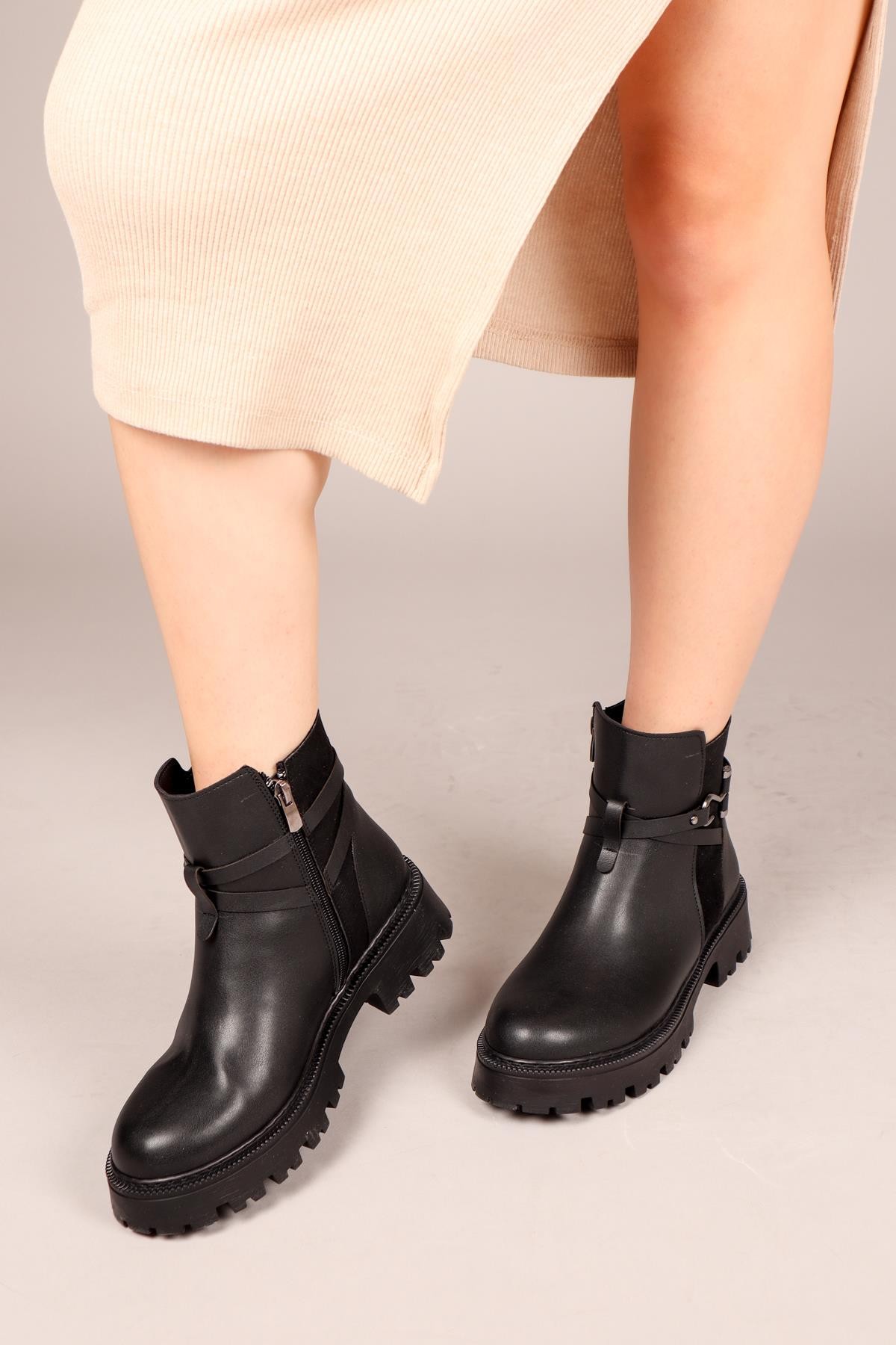 ELİN Kanca Tokalı Kadın Bot SİYAHBOT