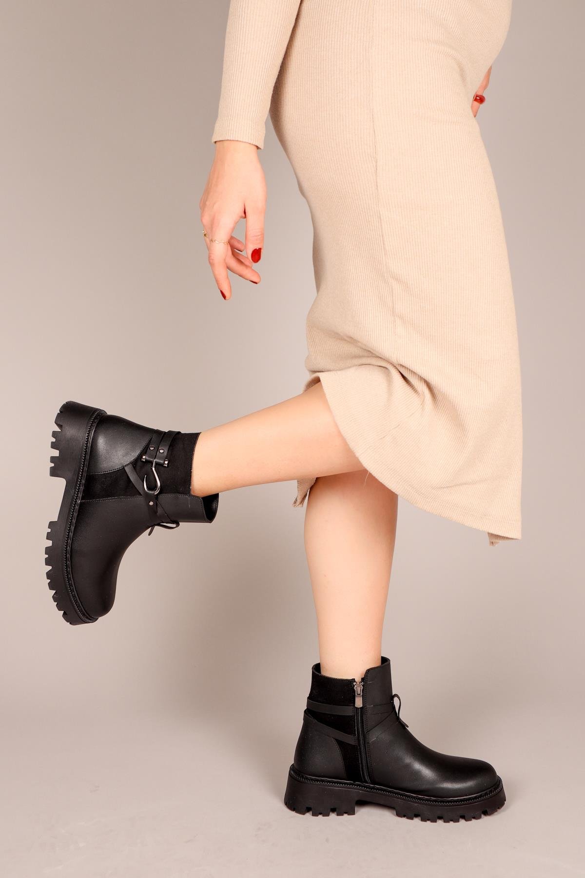 ELİN Kanca Tokalı Kadın Bot SİYAHBOT