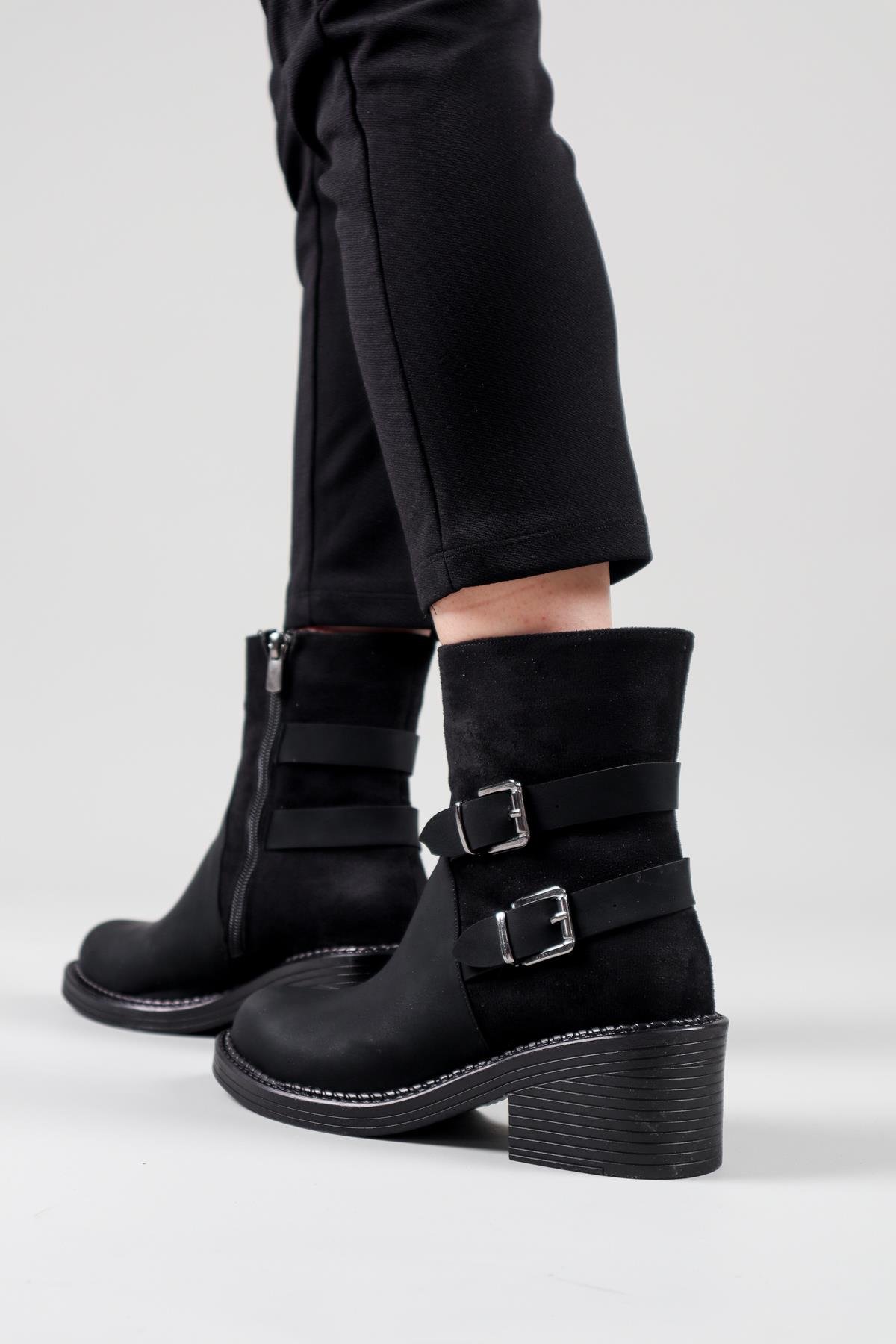 ELİSKA Çift Tokalı Bot SİYAHBOT