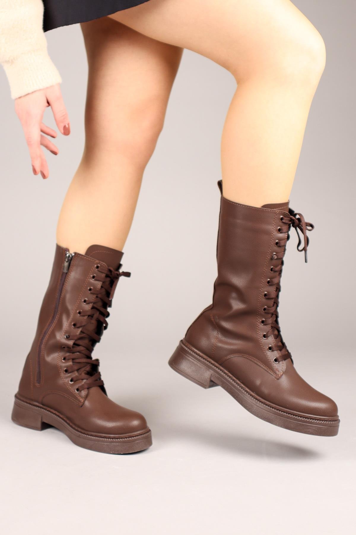 EVA Bağcıklı Yarım Çizme KAHVERENGİÇİZME 