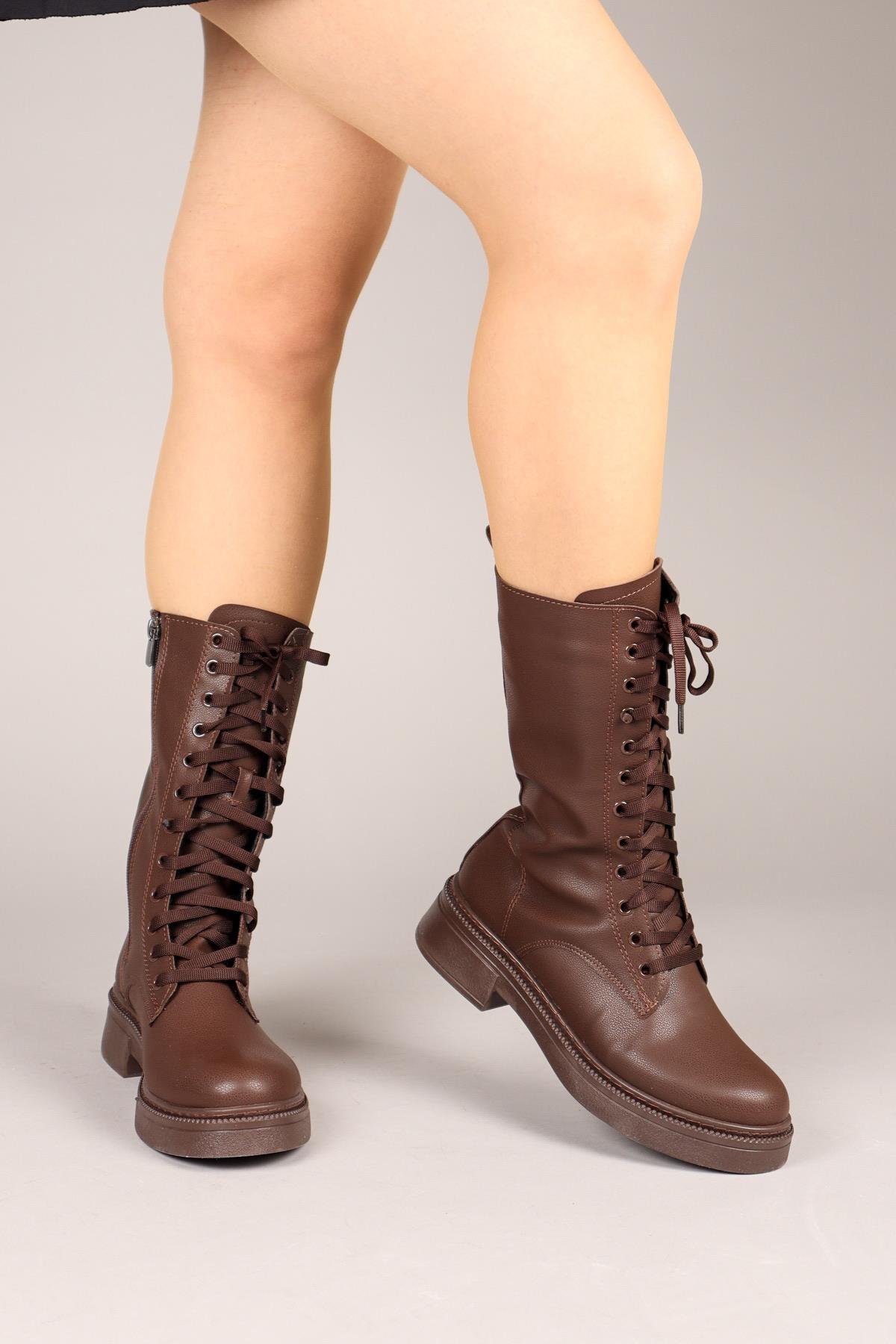 EVA Bağcıklı Yarım Çizme KAHVERENGİÇİZME 